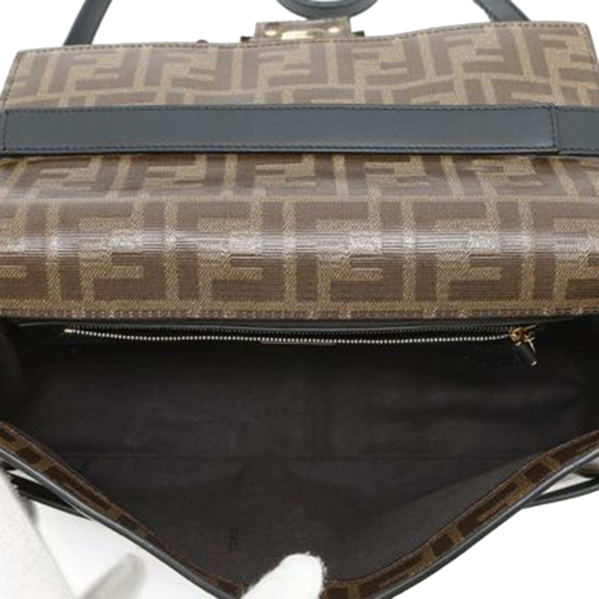 Fendi Zucca Glazed Fabric Cage Baguette - image 4