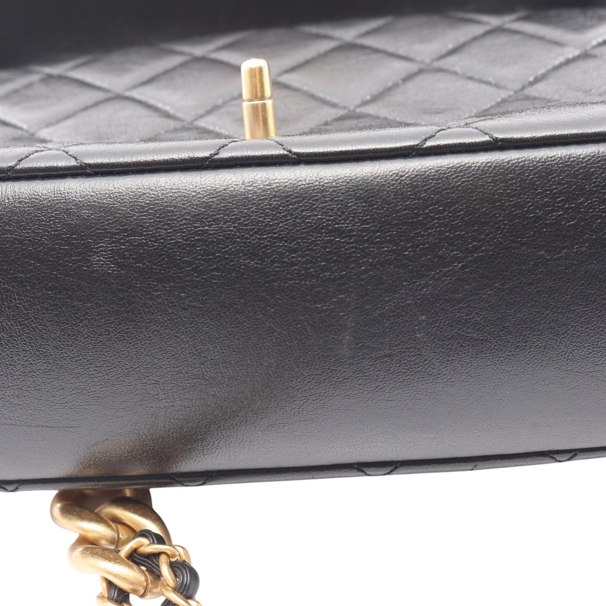 Chanel CC Quilted Lambskin Contrast Stitch Single Flap - image 3