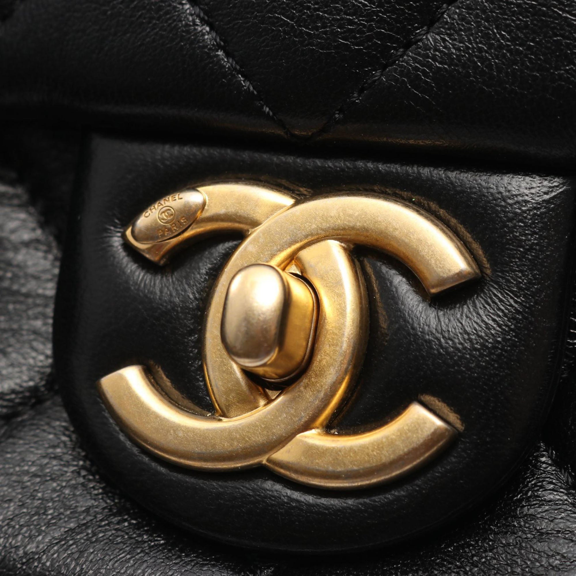 Chanel CC Quilted Lambskin Contrast Stitch Single Flap - image 8