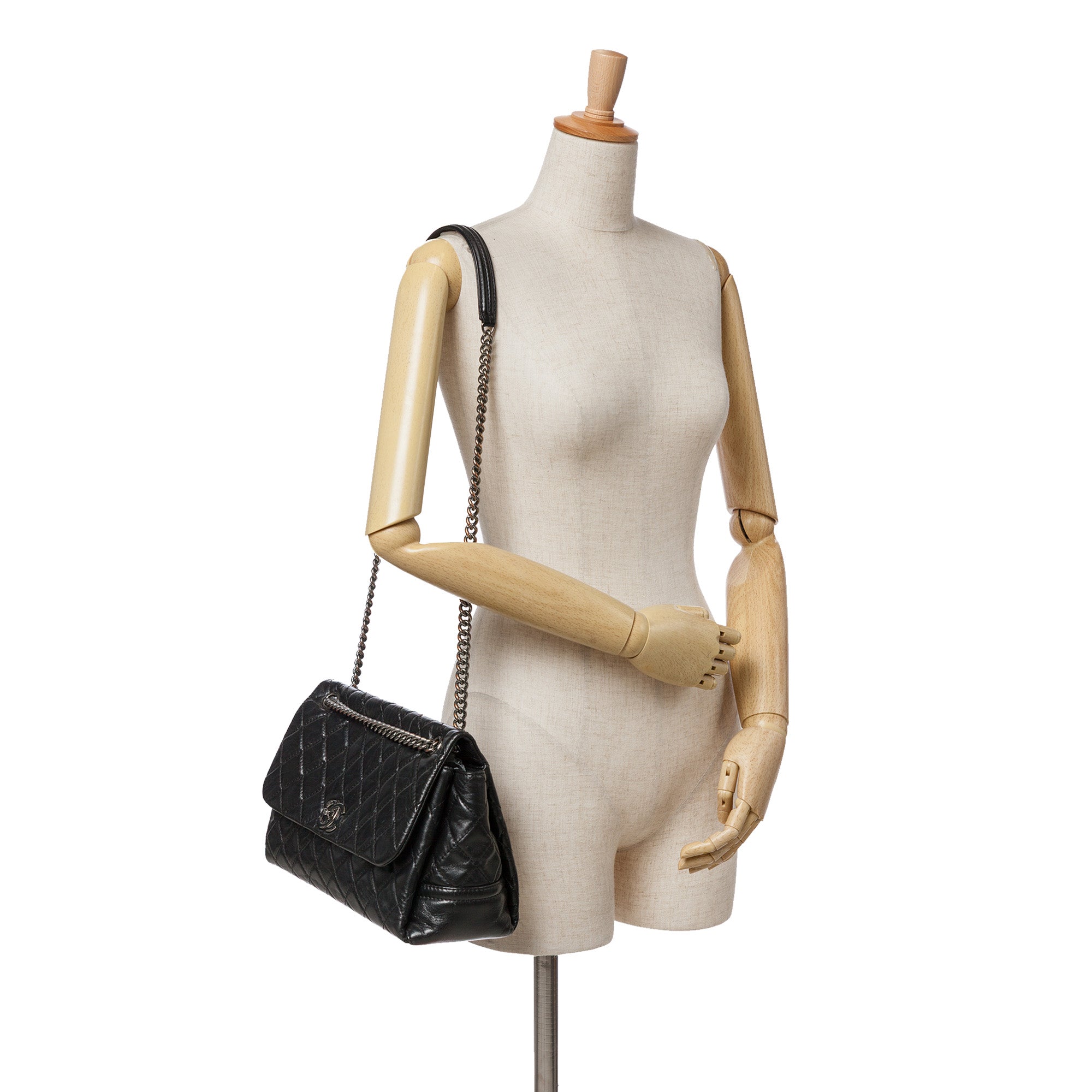 Chanel Medium Quilted Glazed Calfskin Lady Pearly Flap - image 10