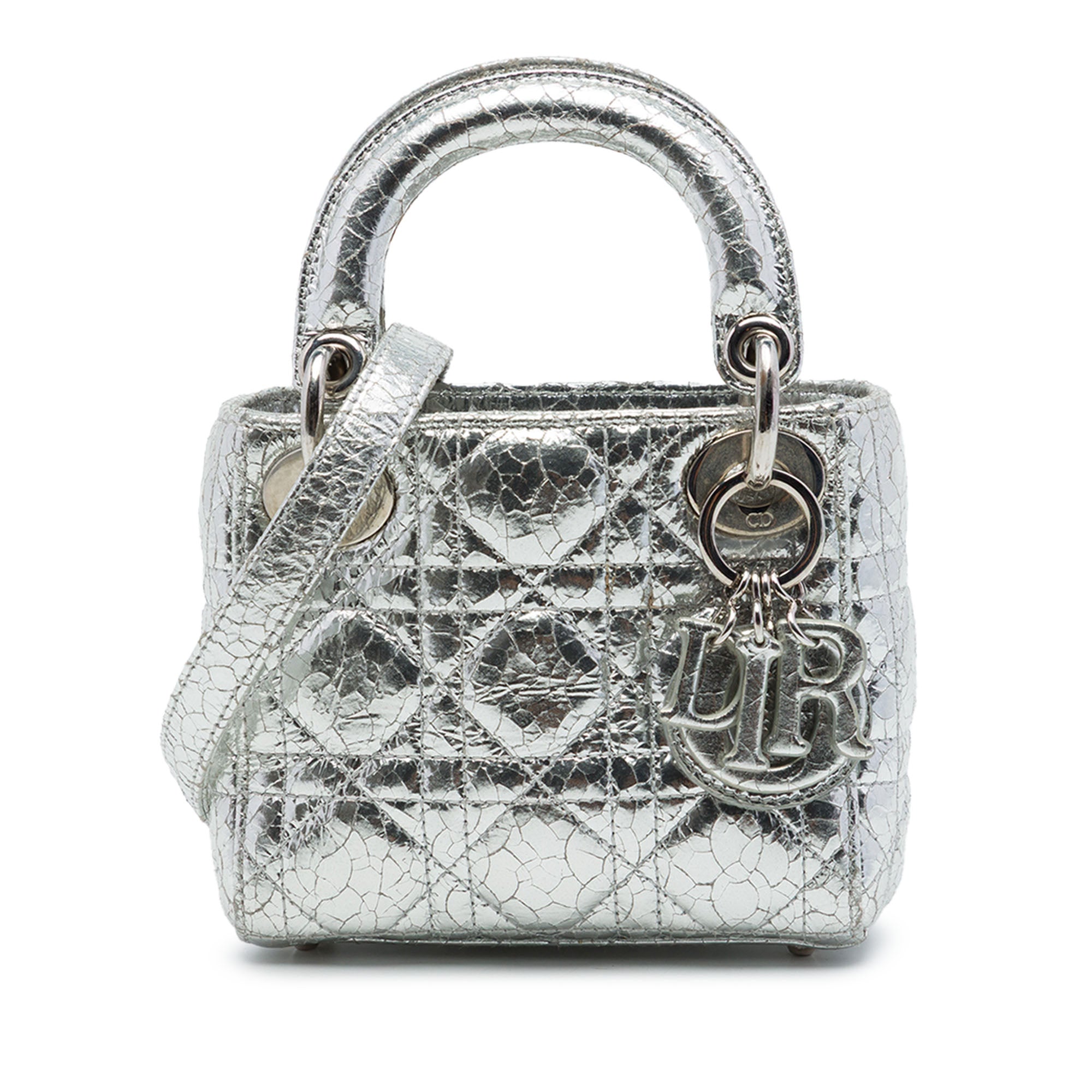 Dior Micro Metallic Crinkled Calfskin Cannage Lady Dior - image 1