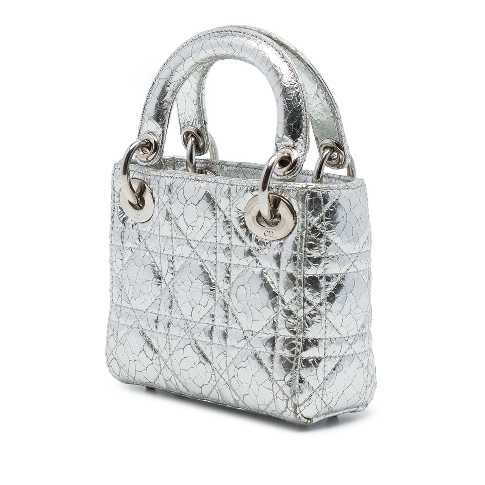 Dior Micro Metallic Crinkled Calfskin Cannage Lady Dior - image 2