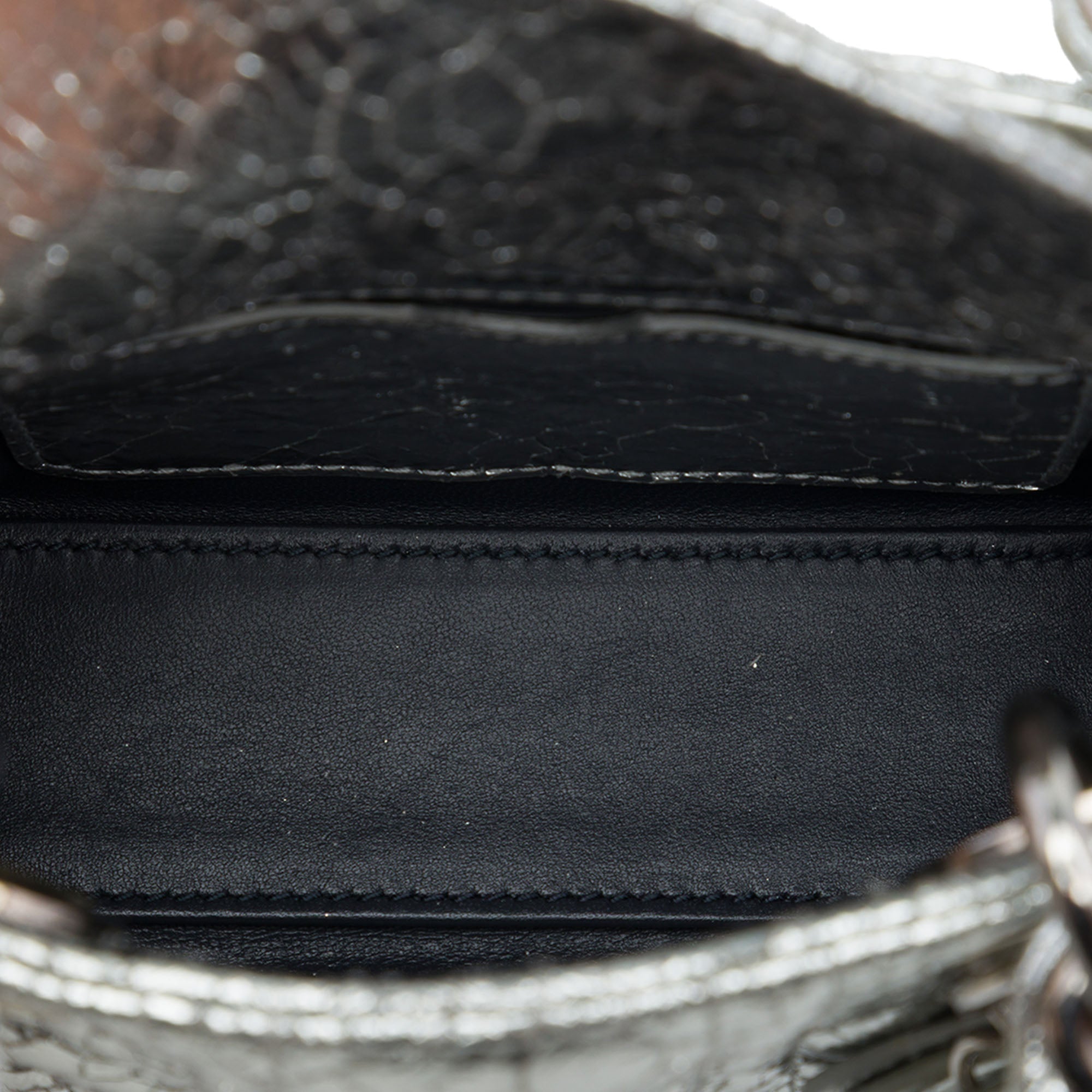 Dior Micro Metallic Crinkled Calfskin Cannage Lady Dior - image 4