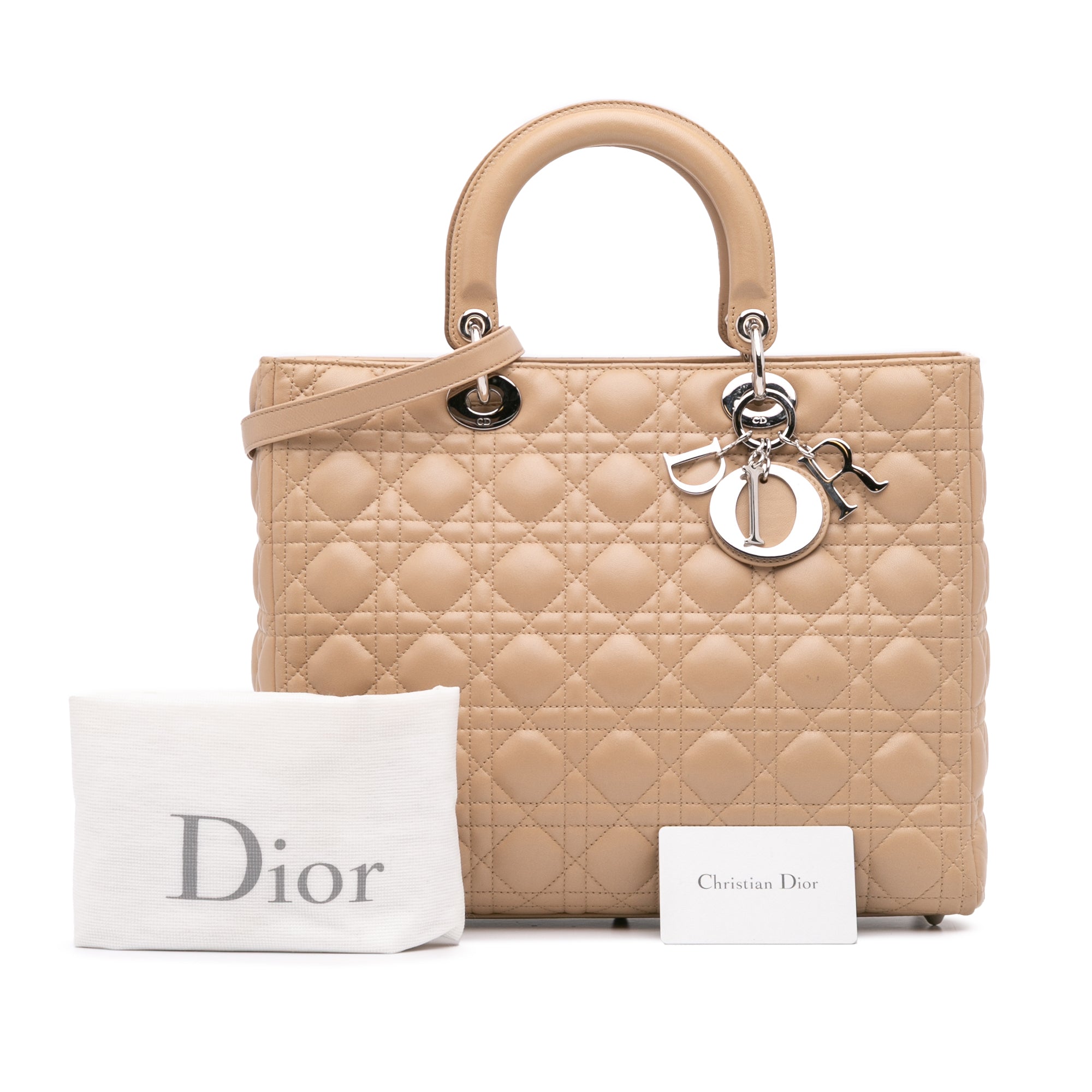 Dior Large Lambskin Cannage Lady Dior - image 13