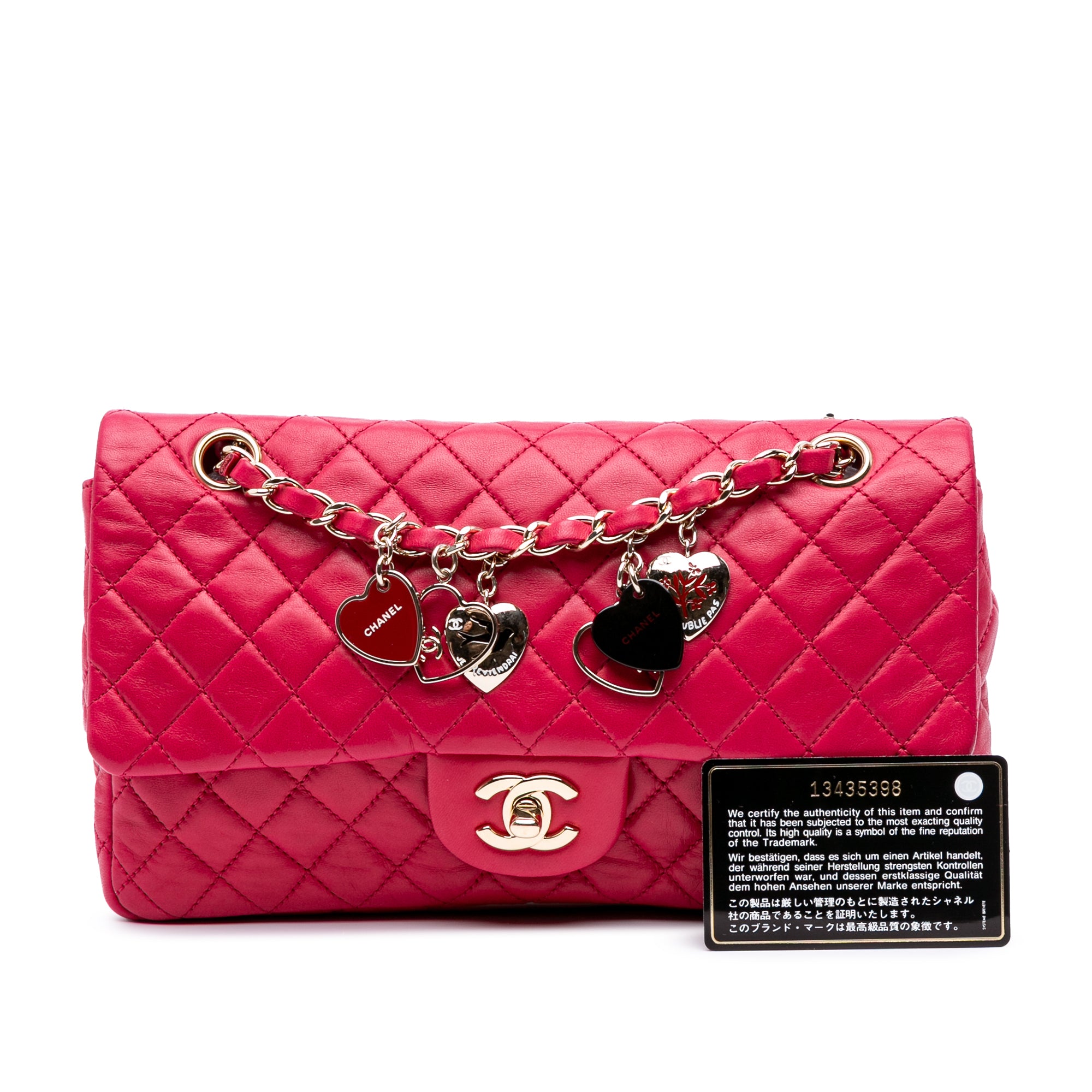 Chanel Medium Classic Lambskin Valentines Heart Charms Single Flap - image 11