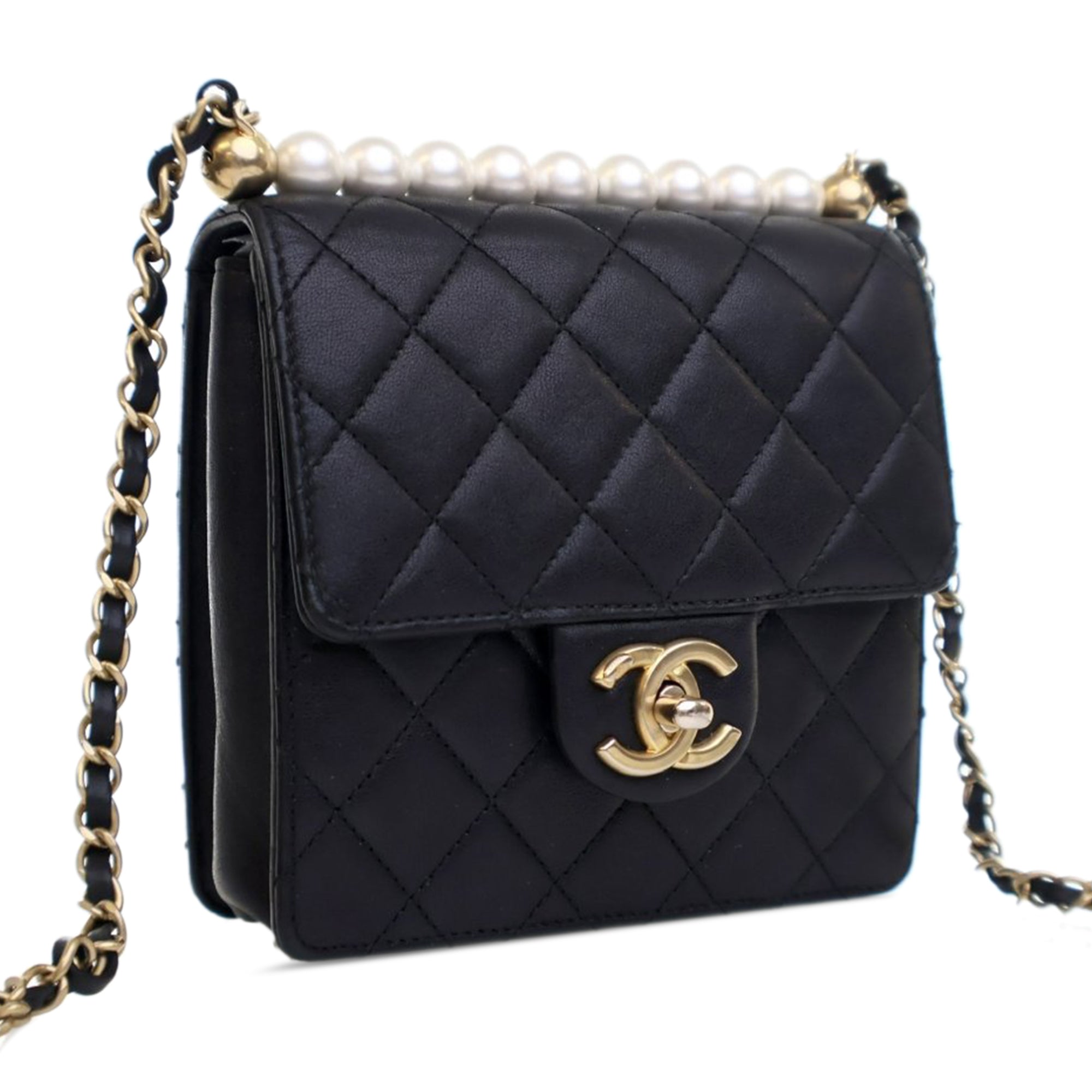 Chanel Small Quilted Goatskin Chic Pearls Flap - image 3