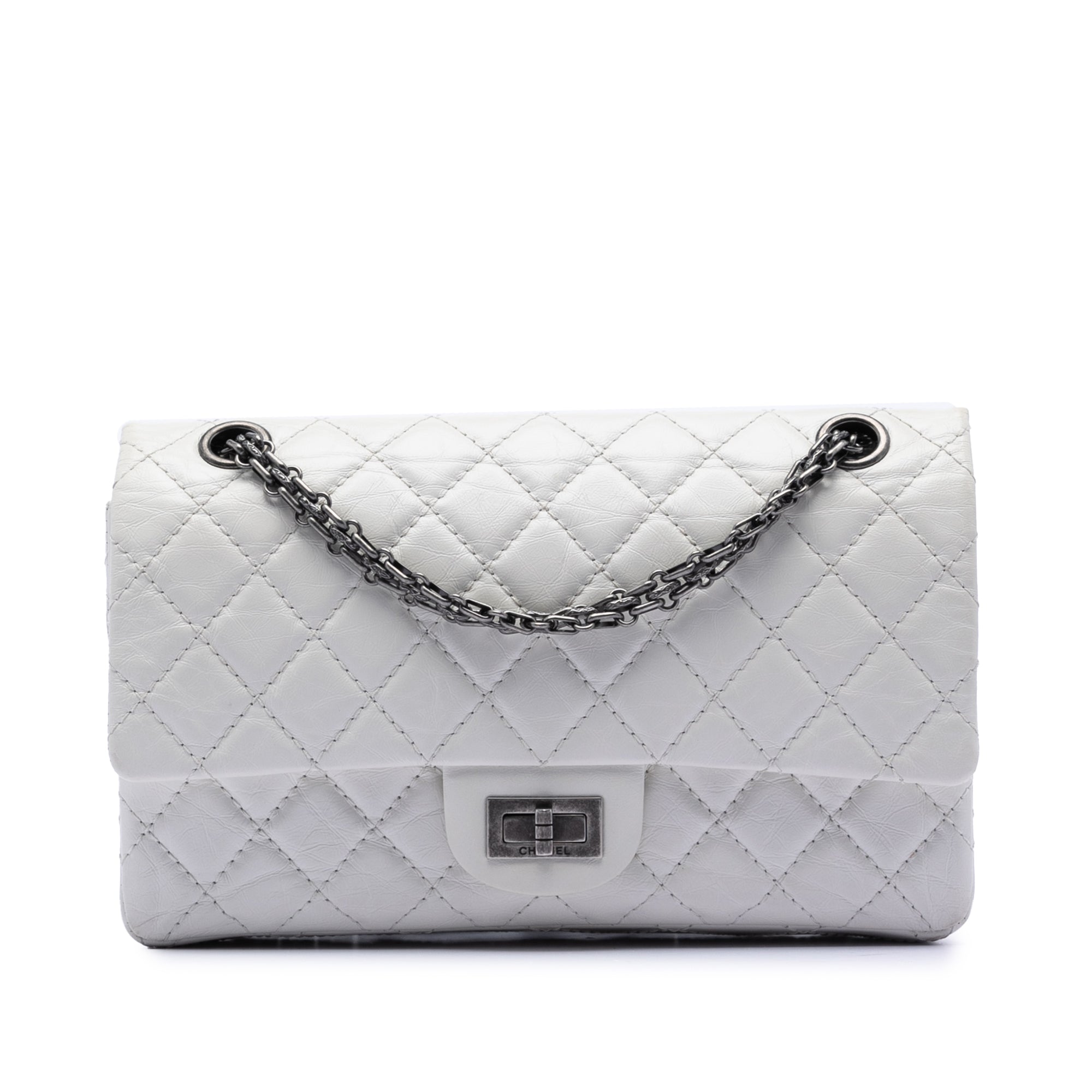Chanel Quilted Aged Lambskin Leather 2.55 Reissue 225 Double Flap Bag - image 1