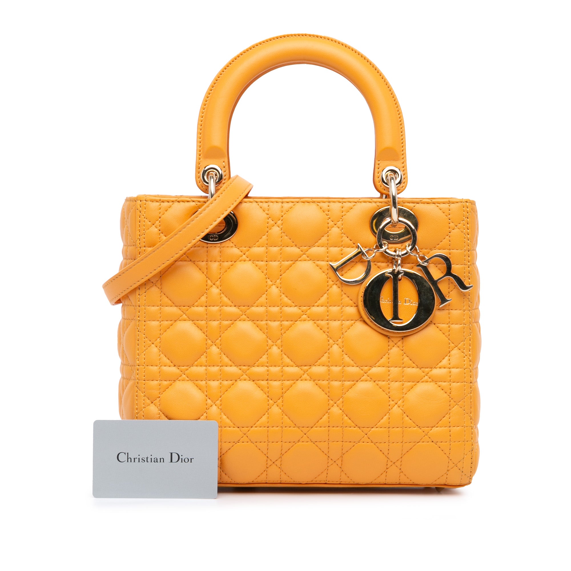 Dior Medium Lambskin Cannage Lady Dior - image 9