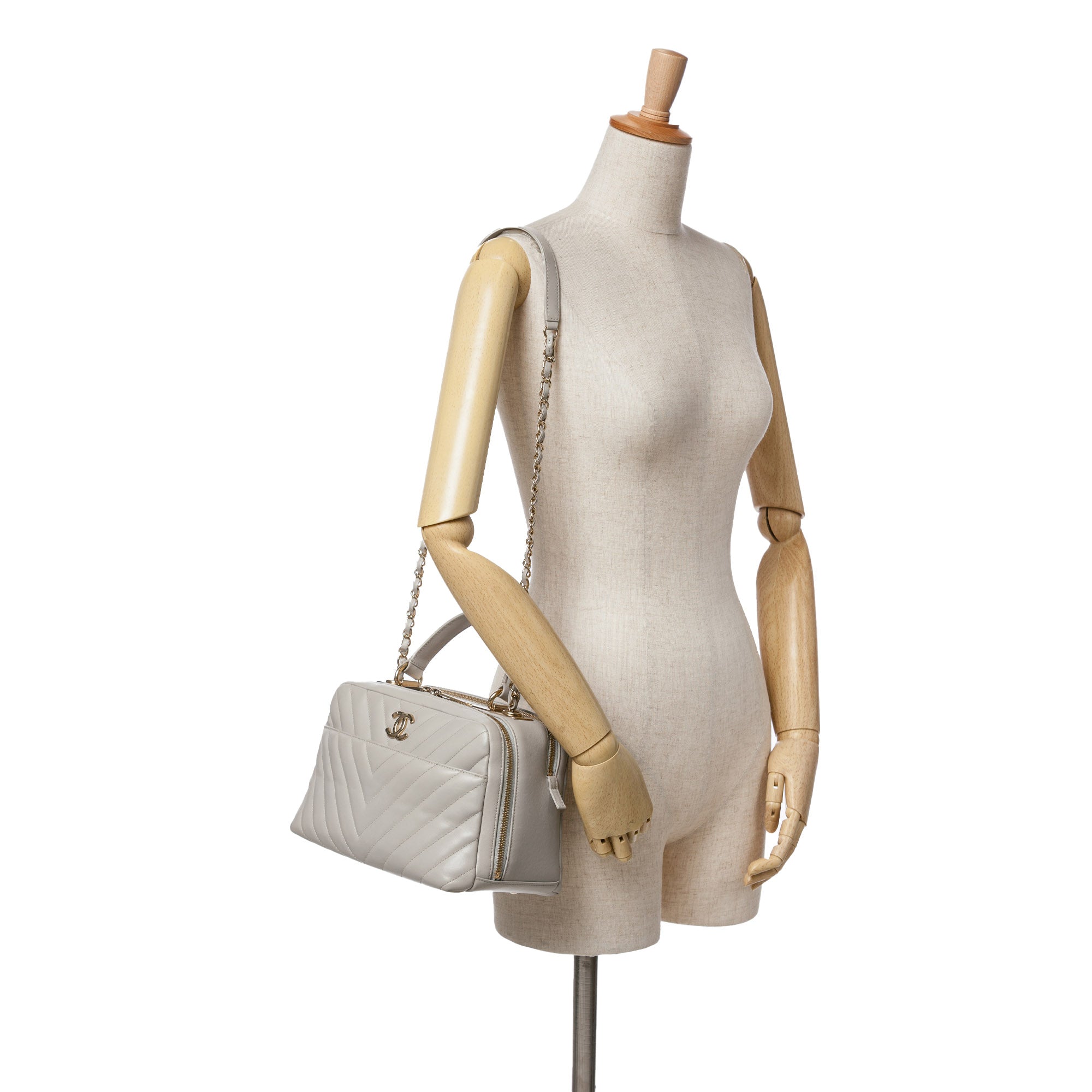 Chanel Medium Chevron Lambskin Trendy CC Bowling Bag - image 11