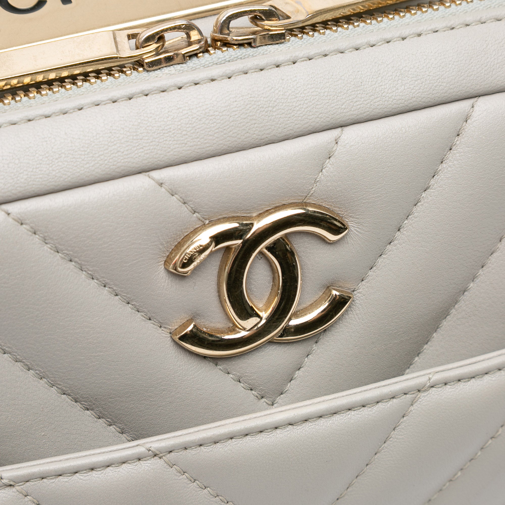Chanel Medium Chevron Lambskin Trendy CC Bowling Bag - image 8