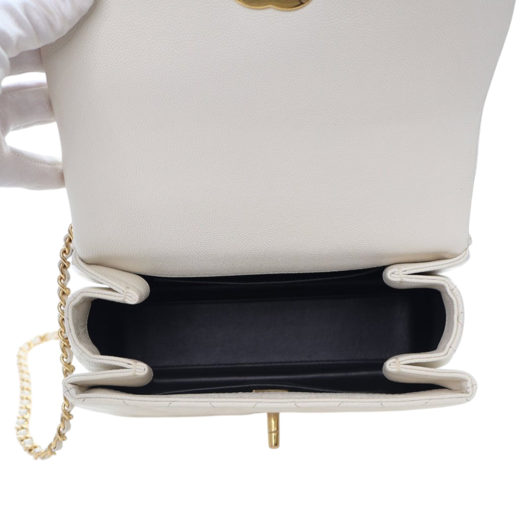 Chanel Mini Quilted Caviar Coco First Flap - image 6