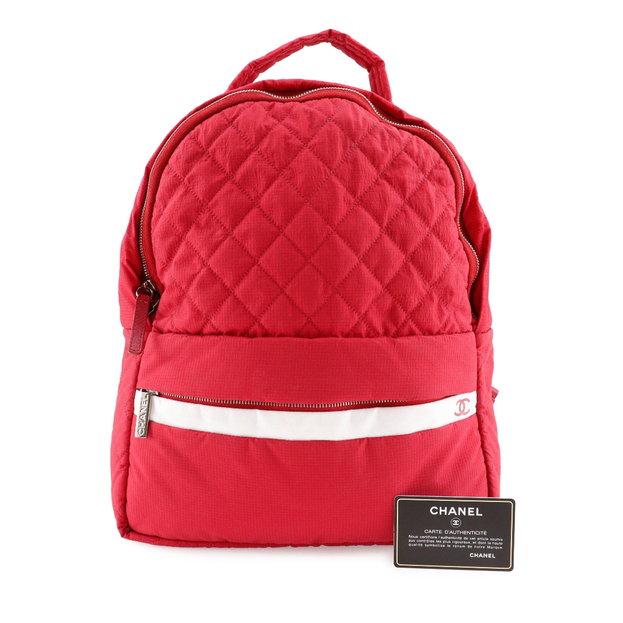 Chanel Quilted Nylon Coco Mark Backpack - image 11