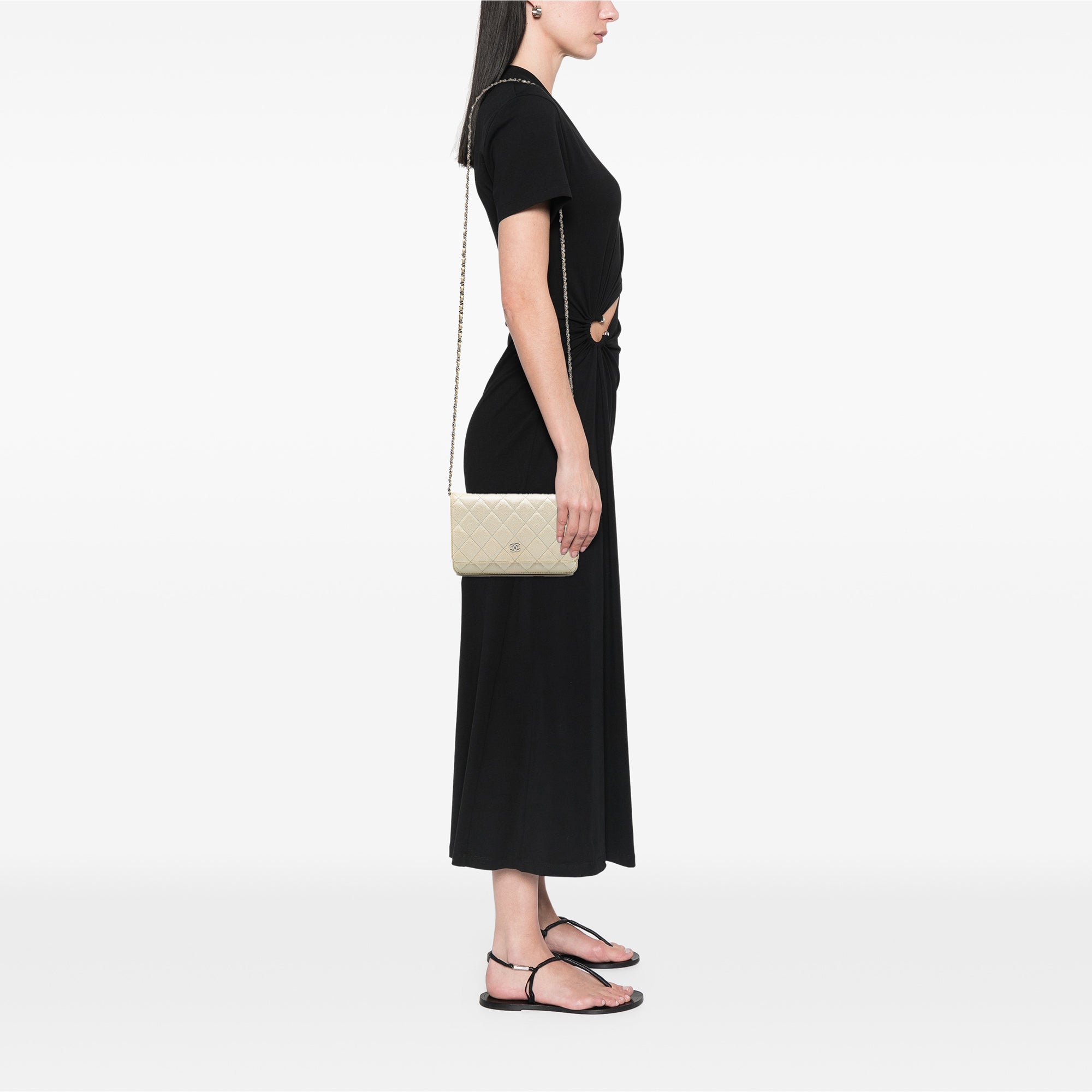 Chanel CC Quilted Caviar Wallet on Chain - image 6