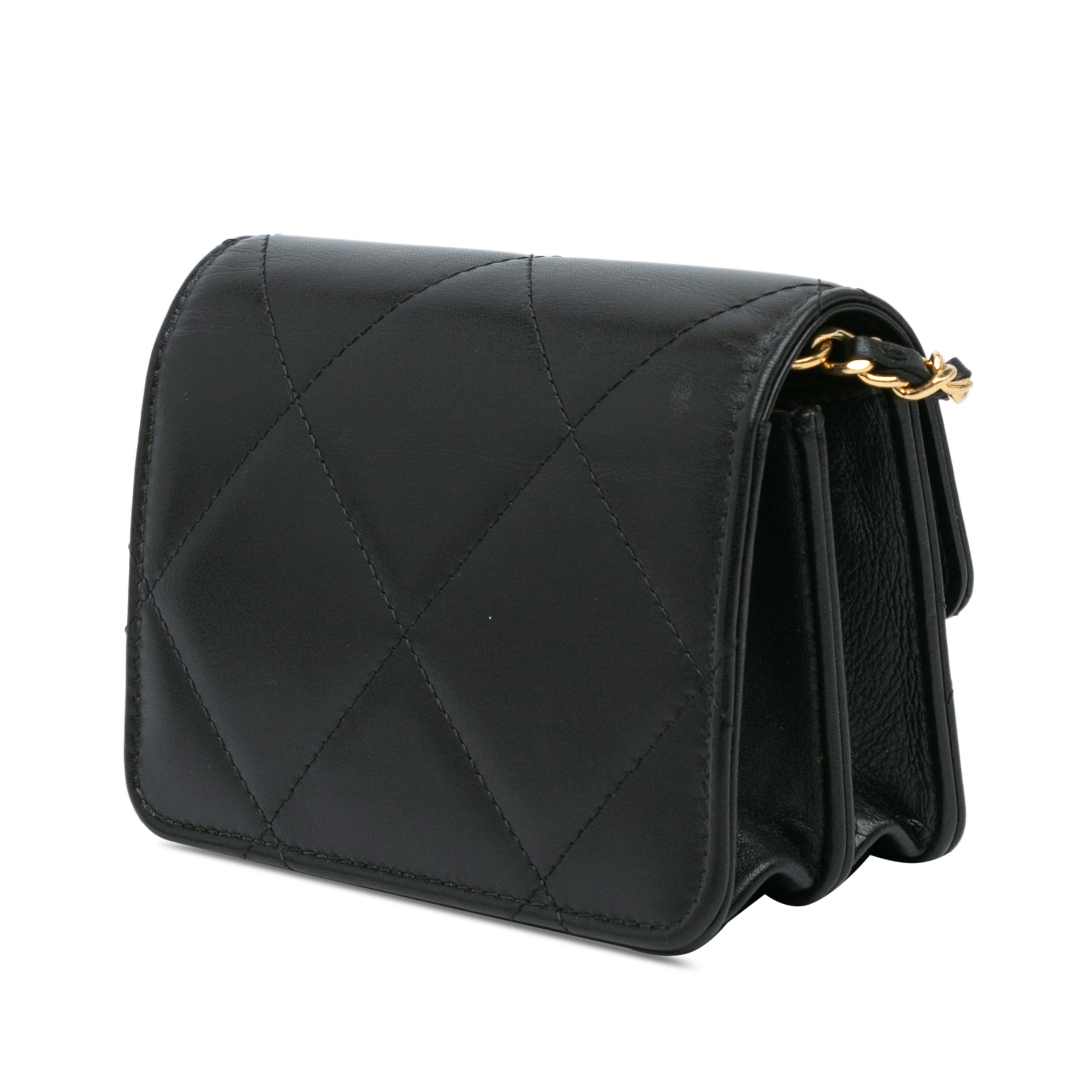 Chanel Quilted Calfskin Strass Card Holder On Chain - image 2