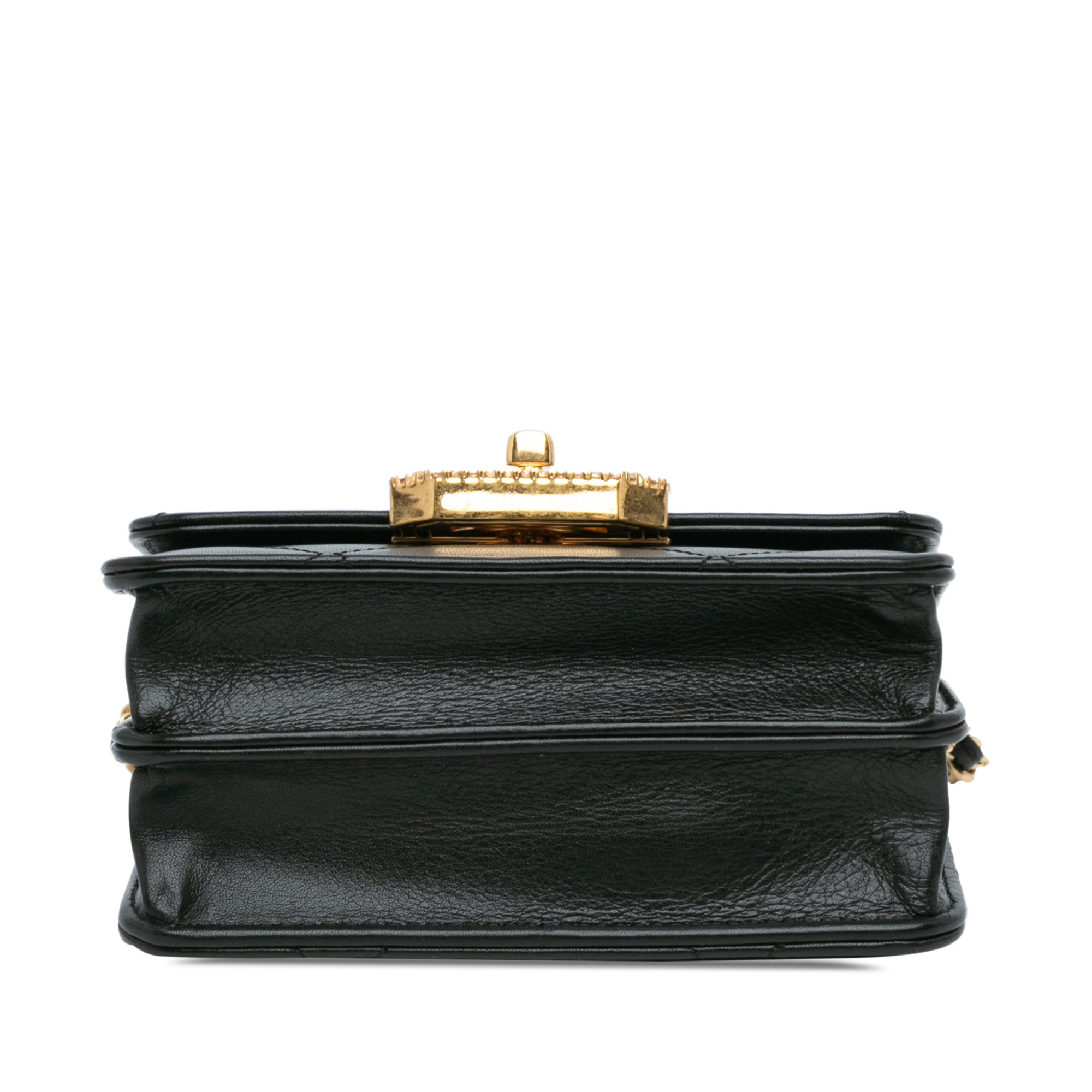 Chanel Quilted Calfskin Strass Card Holder On Chain - image 3