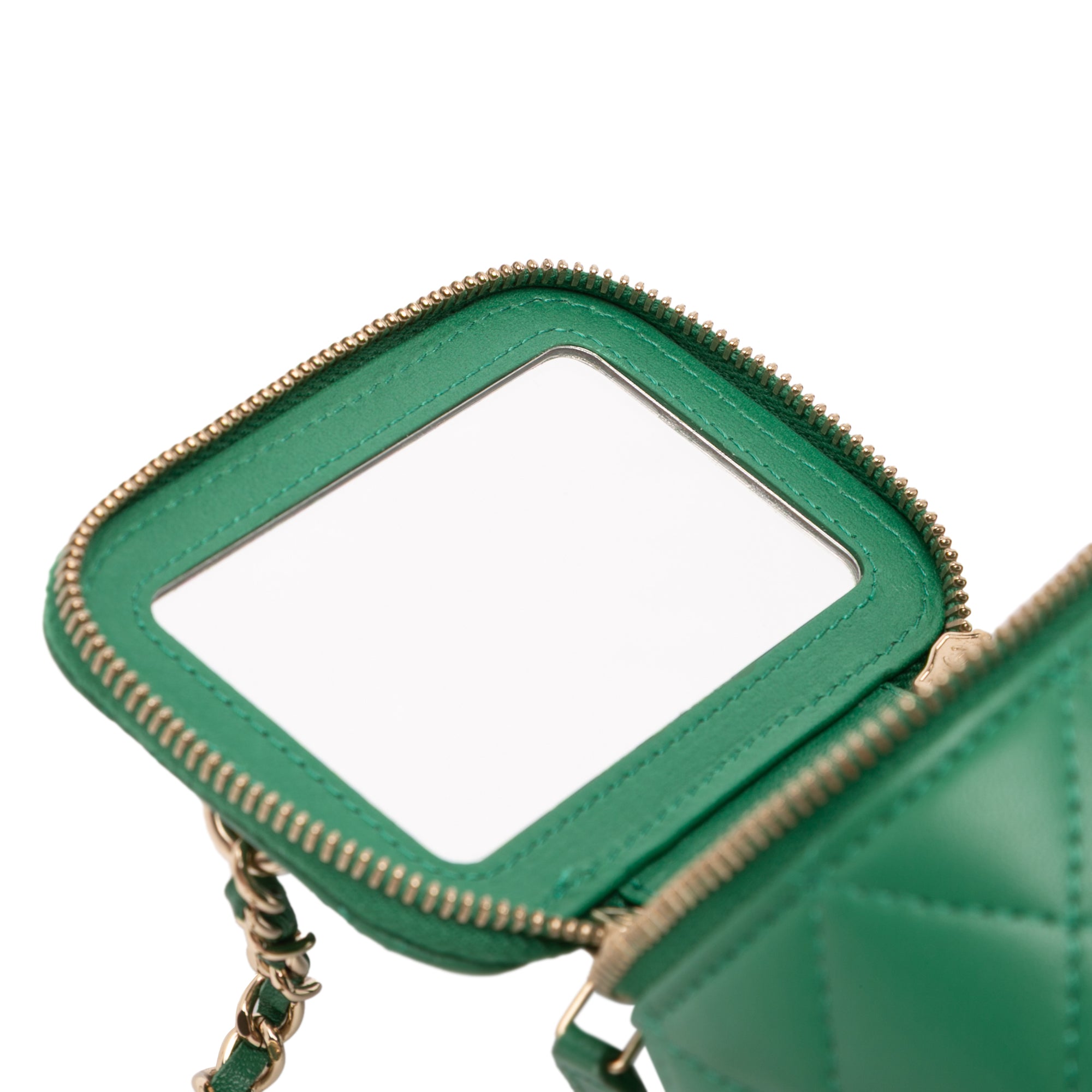 Chanel Mini CC Quilted Lambskin Top Handle Vanity Case With Chain - image 8