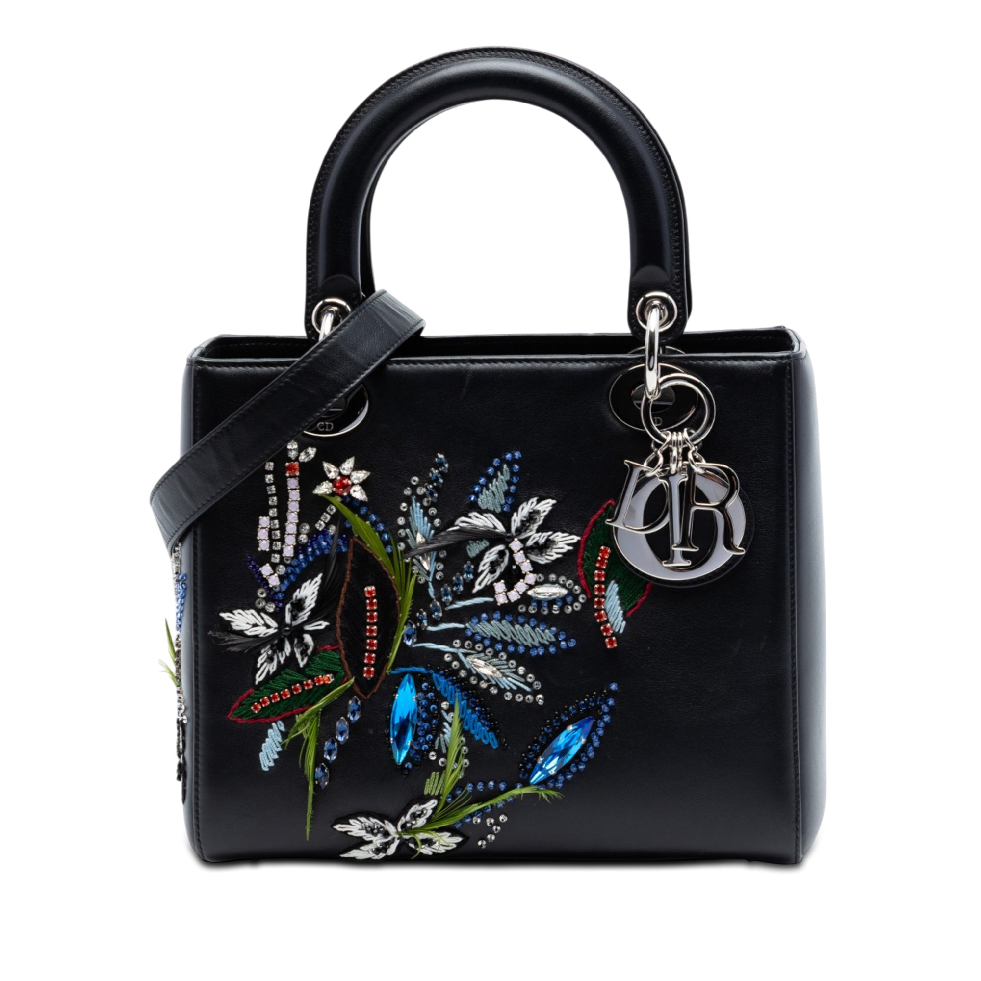 Dior Limited Edition Medium Smooth Calfskin Embroidered Beaded Floral Lady Dior - image 1