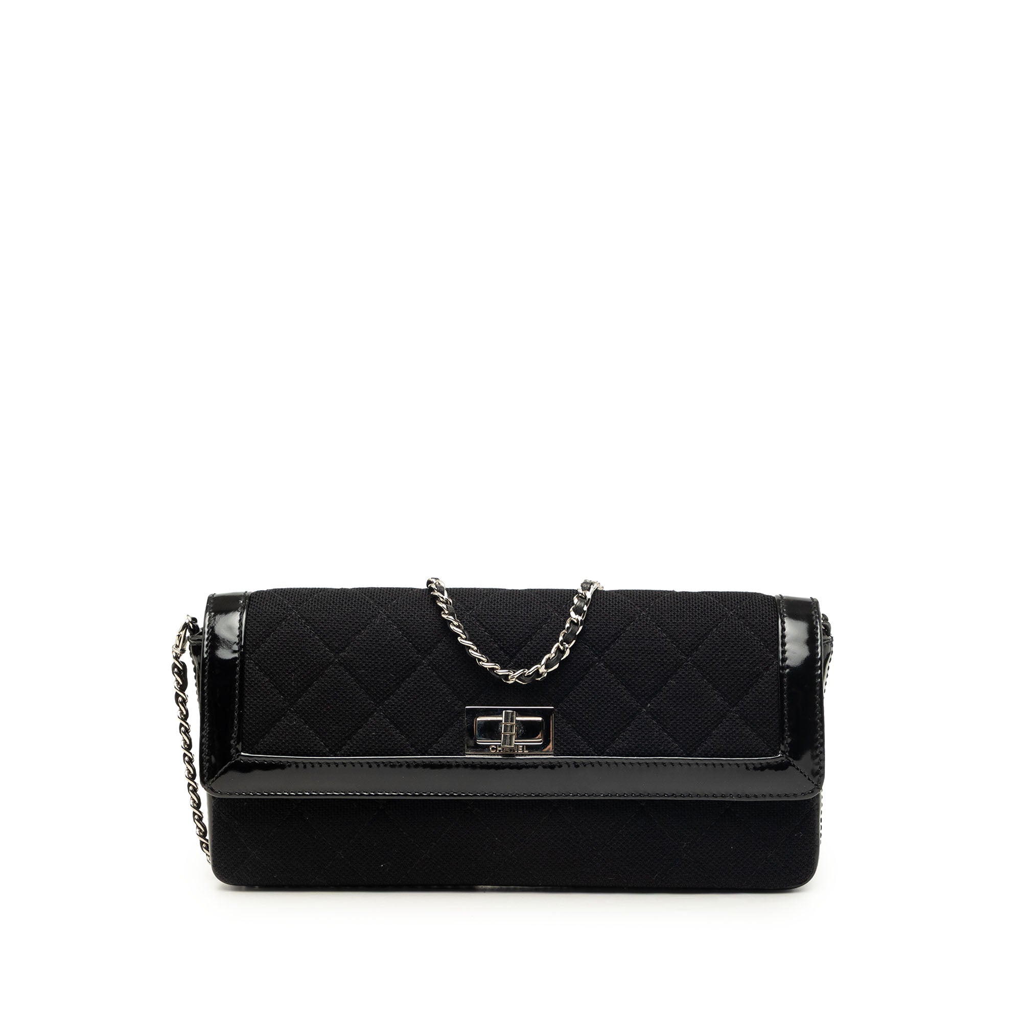 Chanel Quilted Jersey and Patent Trimmed Reissue 2.55 East West Flap - image 1