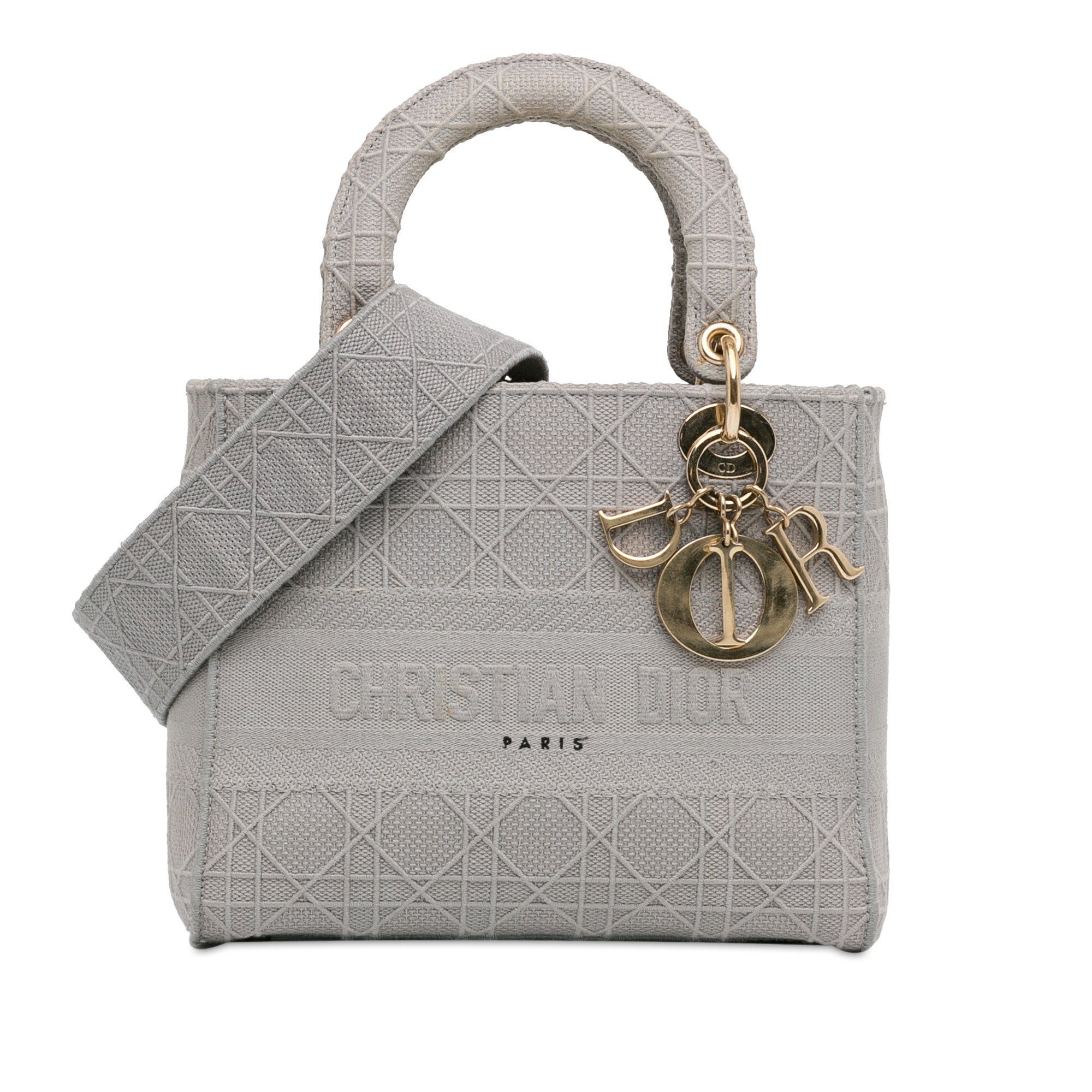 Dior Medium Embroidered Canvas Cannage Lady D Lite - image 1