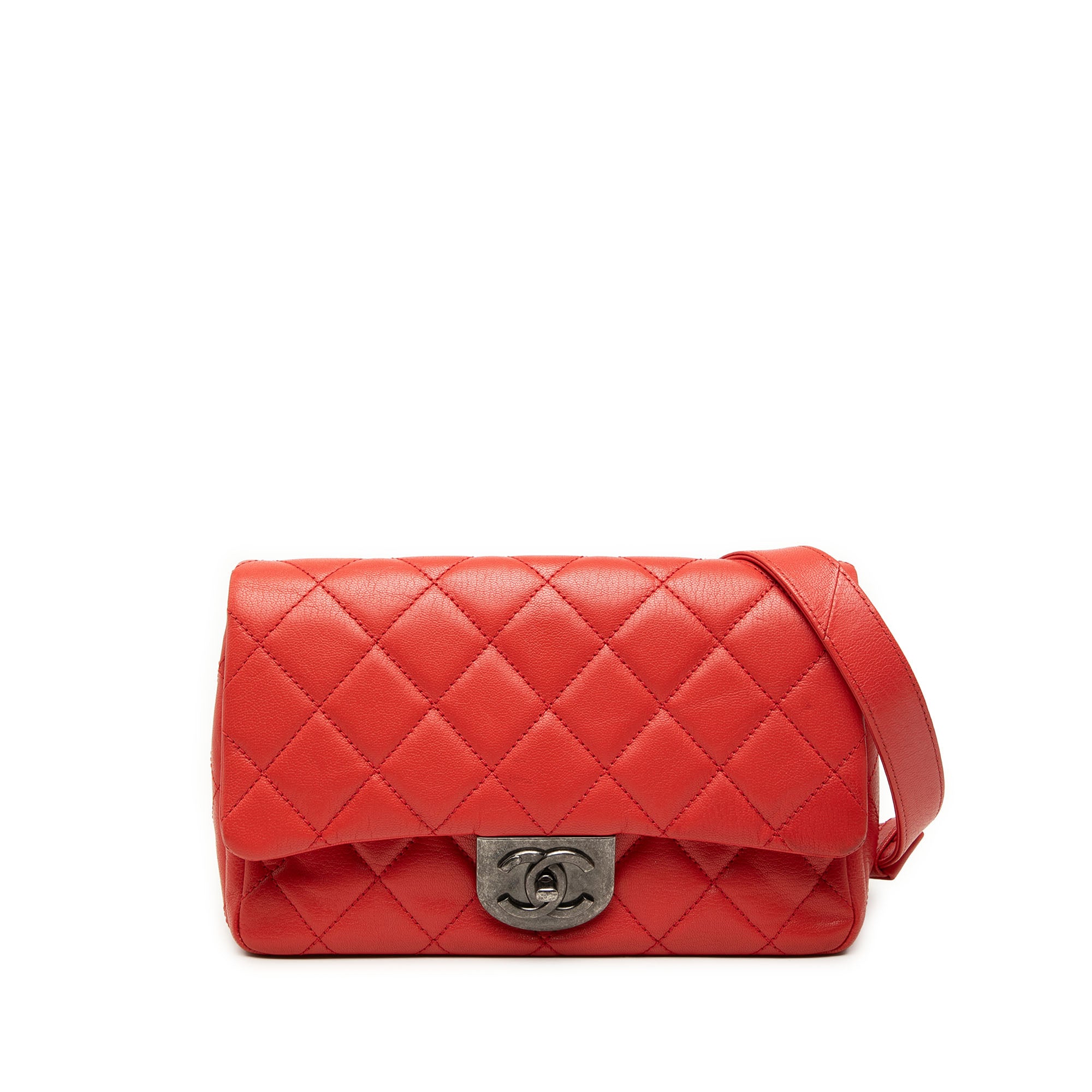 Chanel Small Quilted Goatskin Double Carry Waist Chain Flap - image 1