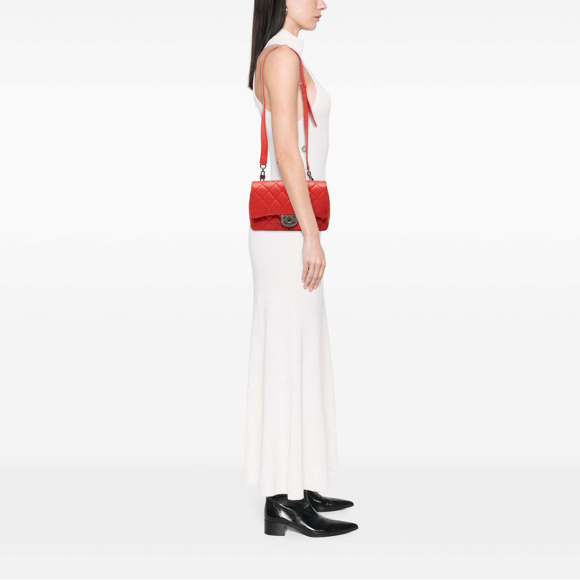 Chanel Small Quilted Goatskin Double Carry Waist Chain Flap - image 7