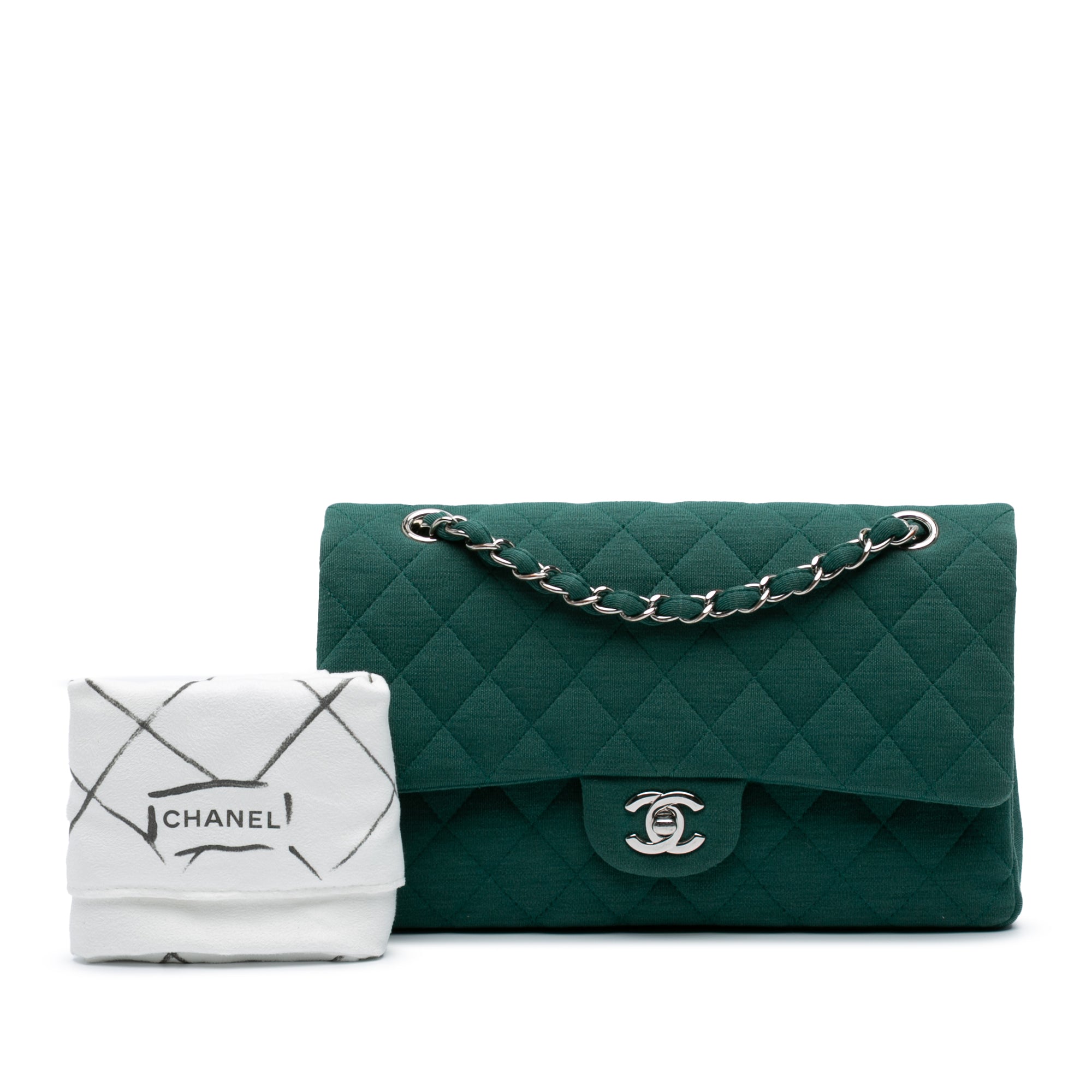 Chanel Medium Classic Jersey Double Flap - image 12