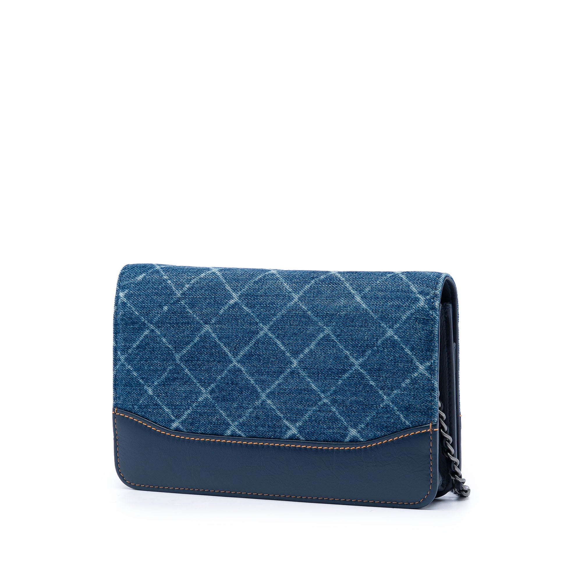 Chanel Printed Denim and Calfskin Gabrielle Wallet On Chain - image 2