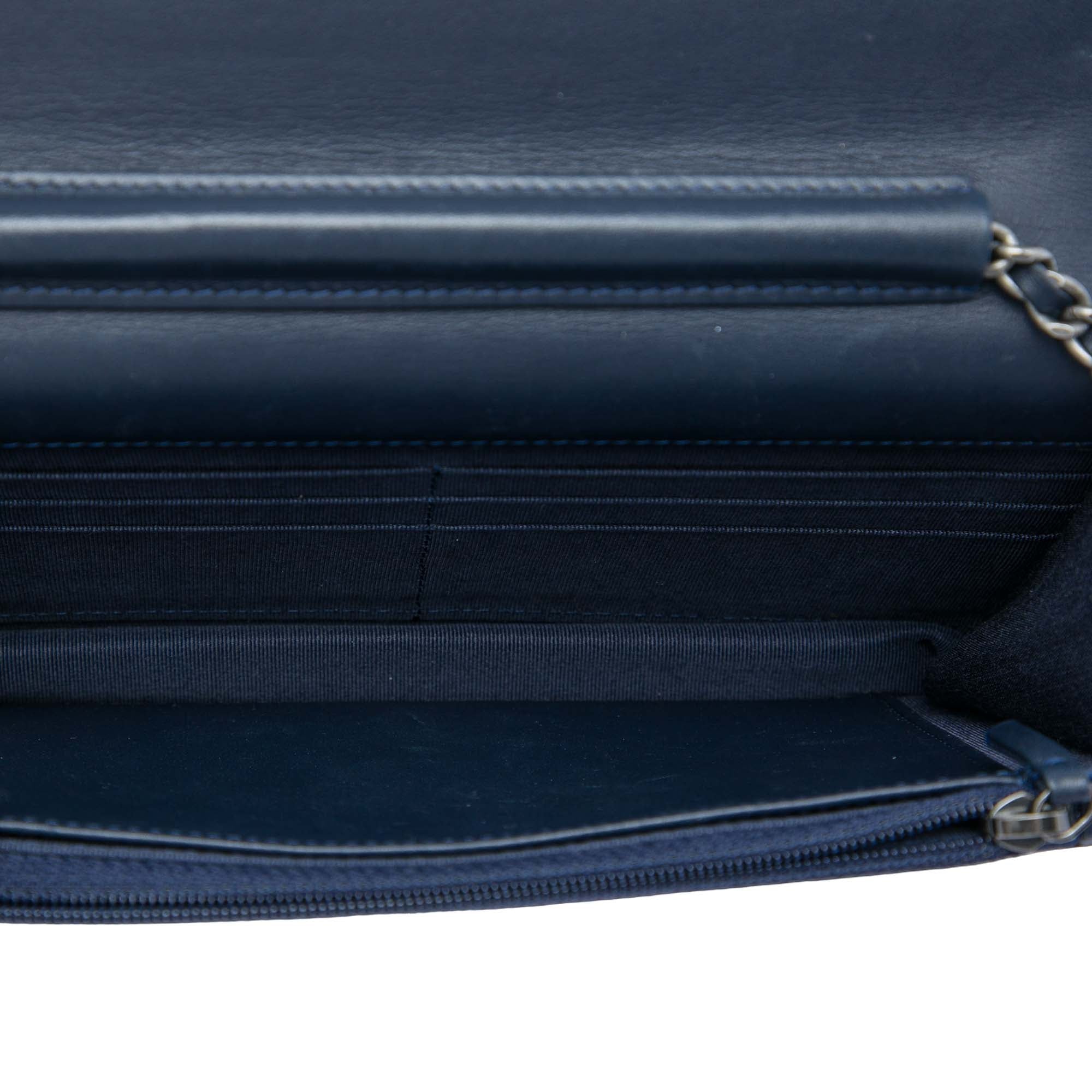 Chanel Printed Denim and Calfskin Gabrielle Wallet On Chain - image 4