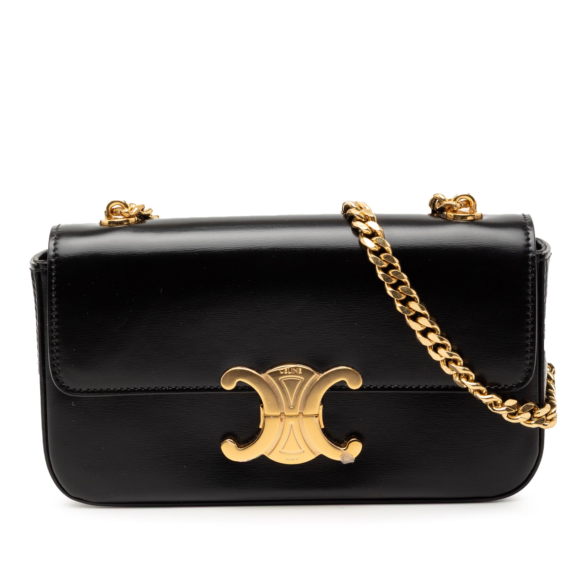 Celine Shiny Calfskin Claude Chain Shoulder Bag - image 1