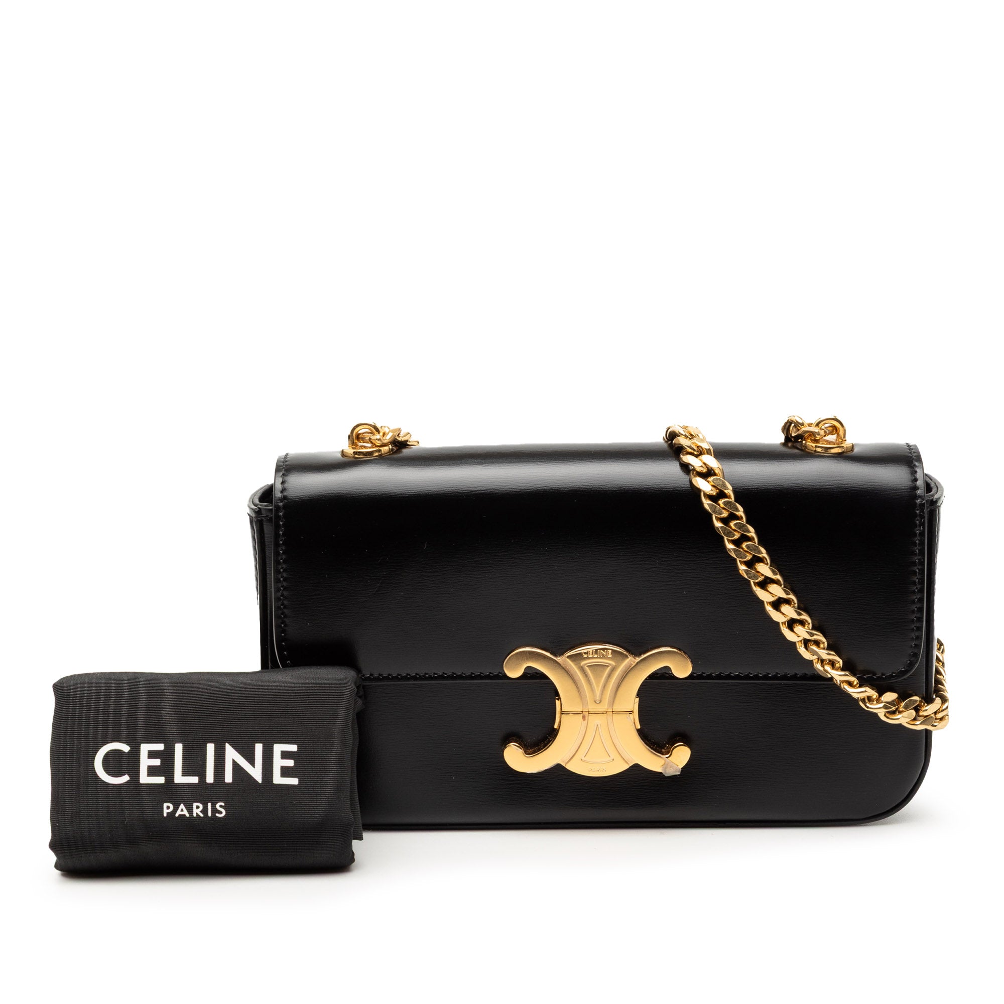 Celine Shiny Calfskin Claude Chain Shoulder Bag - image 9