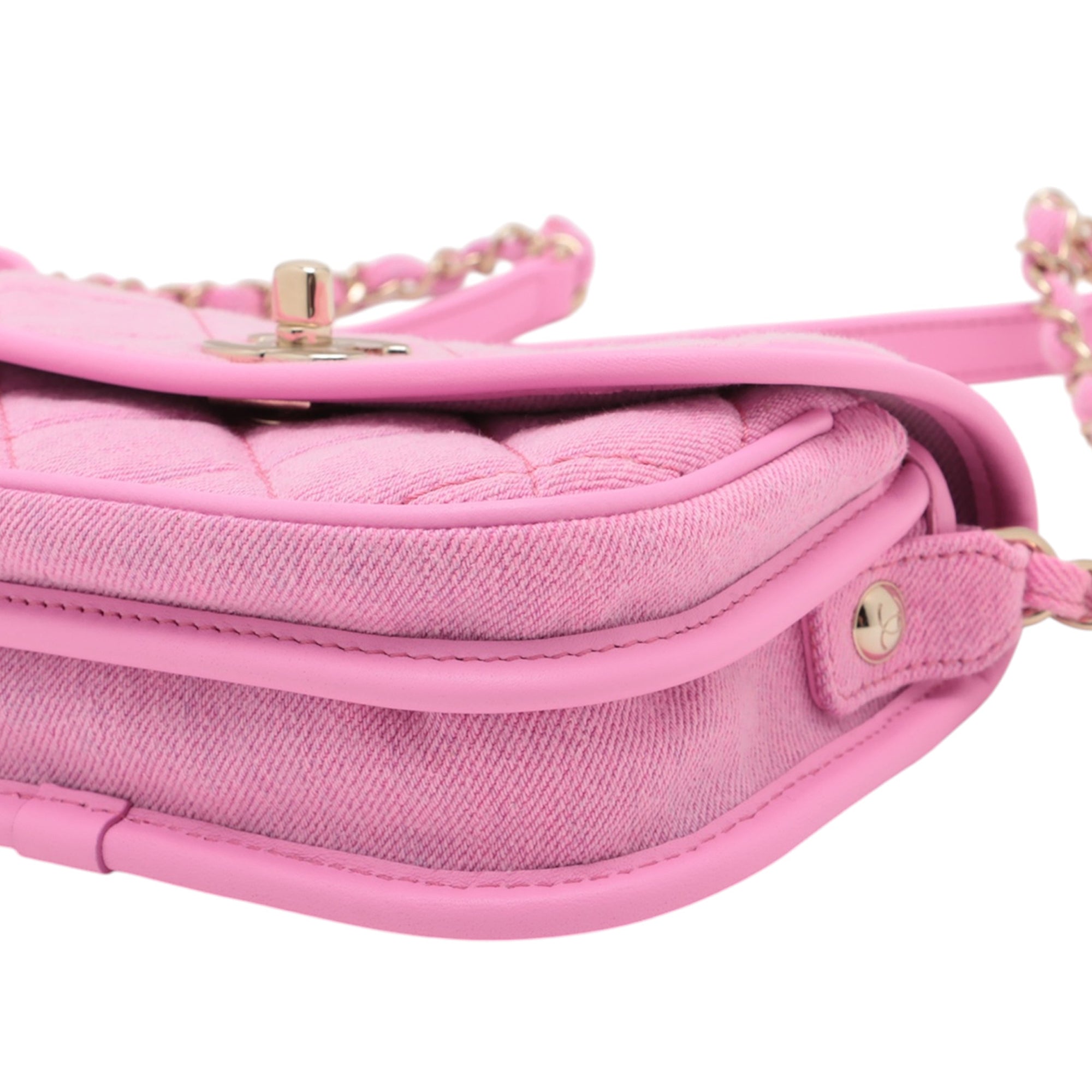 Chanel Mini CC Quilted Denim Messenger Flap - image 8