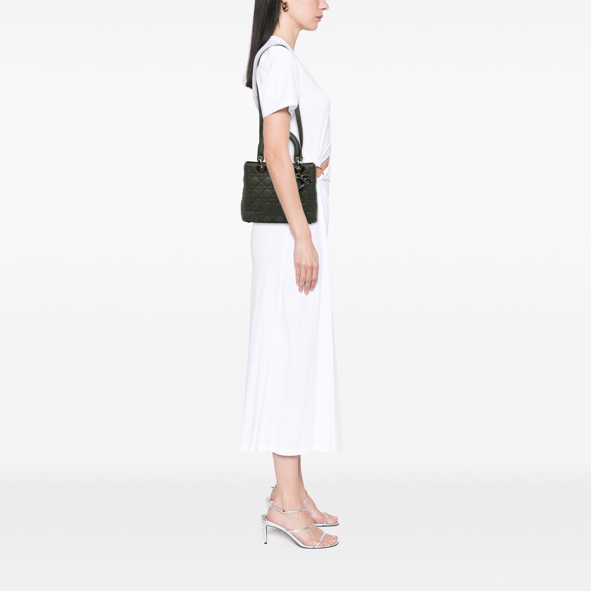 Dior Medium Lambskin Cannage Lady Dior - image 11