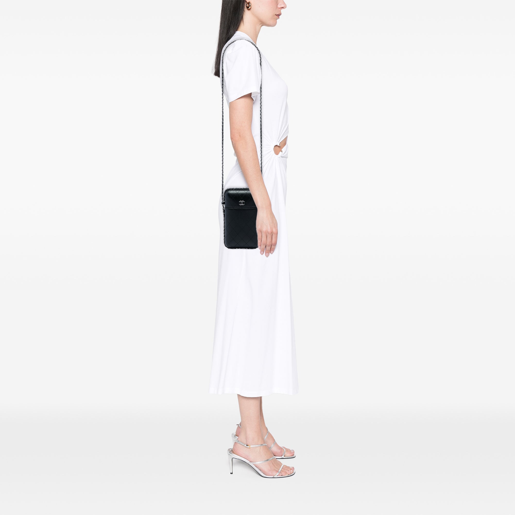 Chanel CC Quilted Lambskin Chain Around Phone Holder - image 6