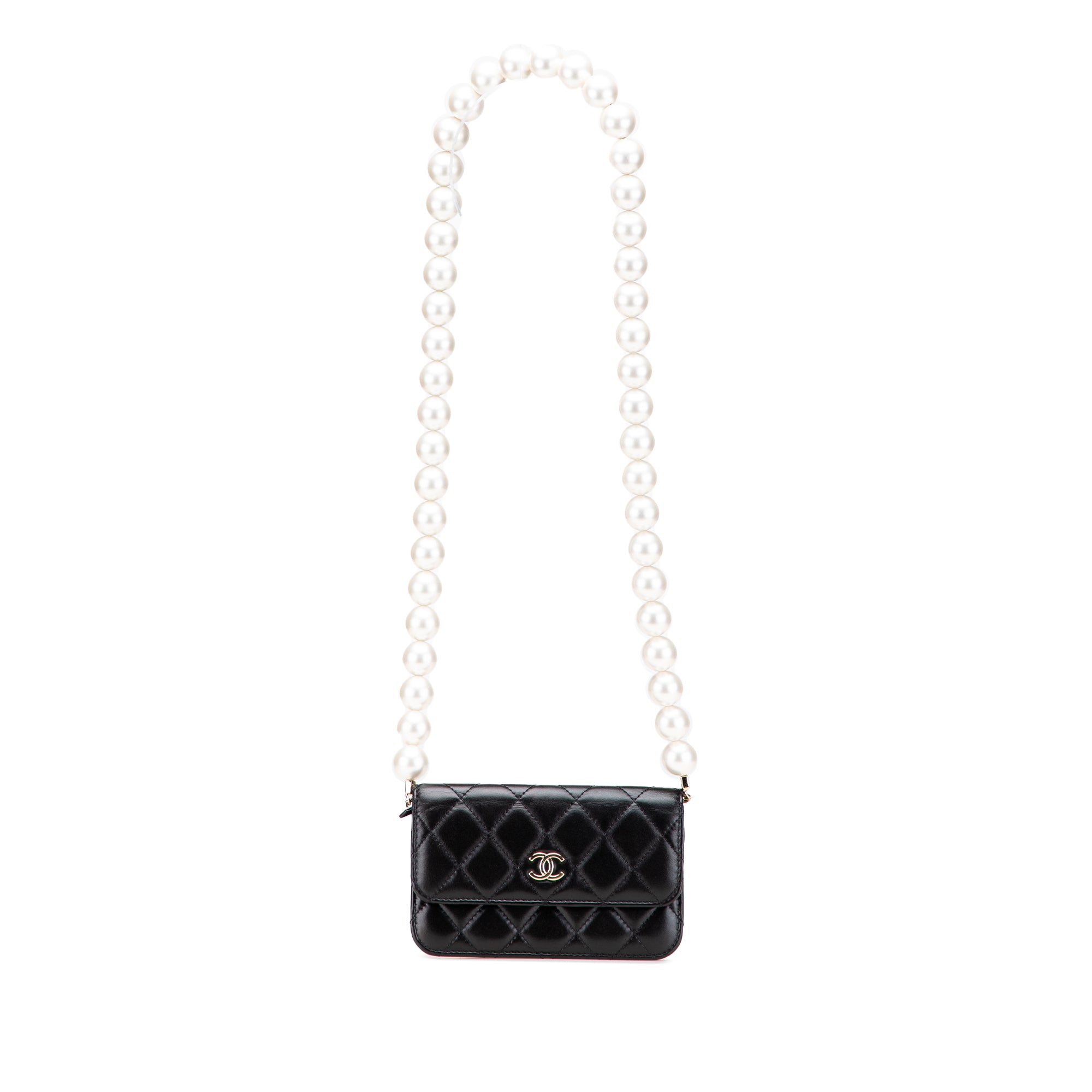 Chanel Quilted Calfskin Maxi Pearls Clutch With Chain - image 1