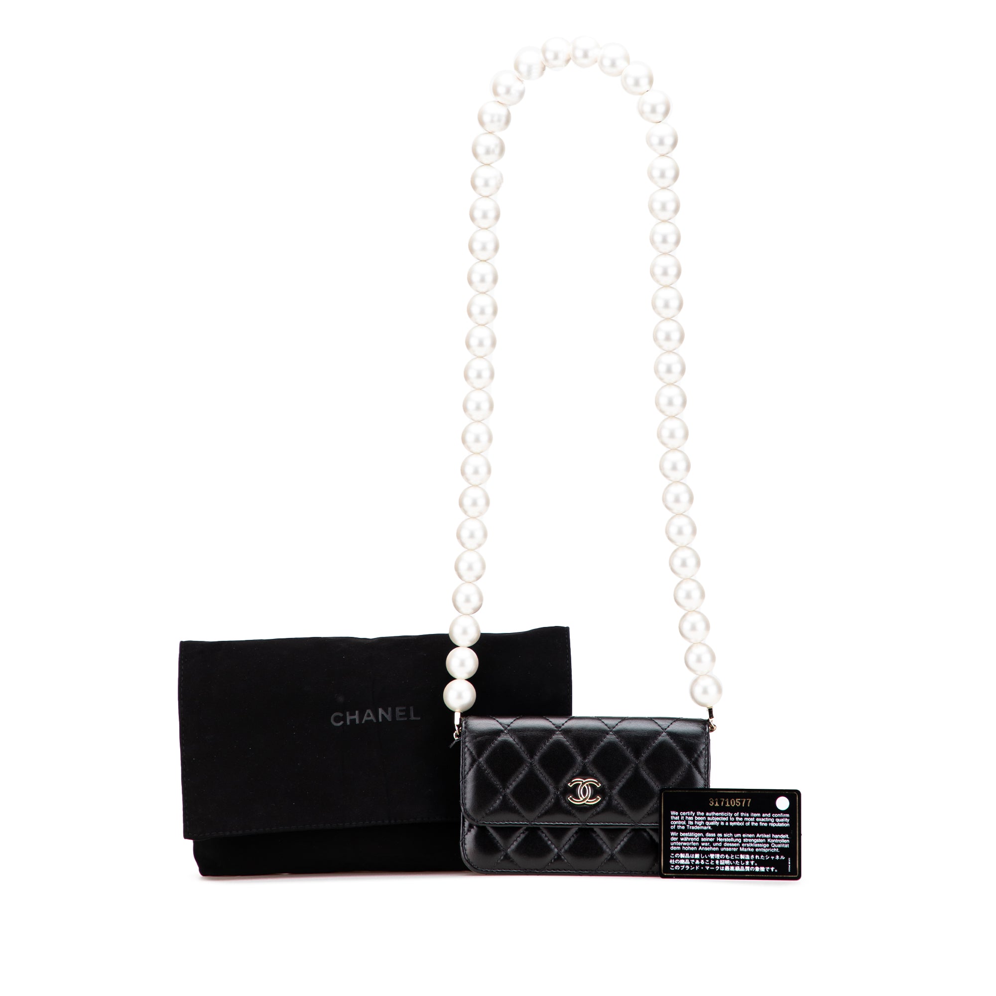 Chanel Quilted Calfskin Maxi Pearls Clutch With Chain - image 15