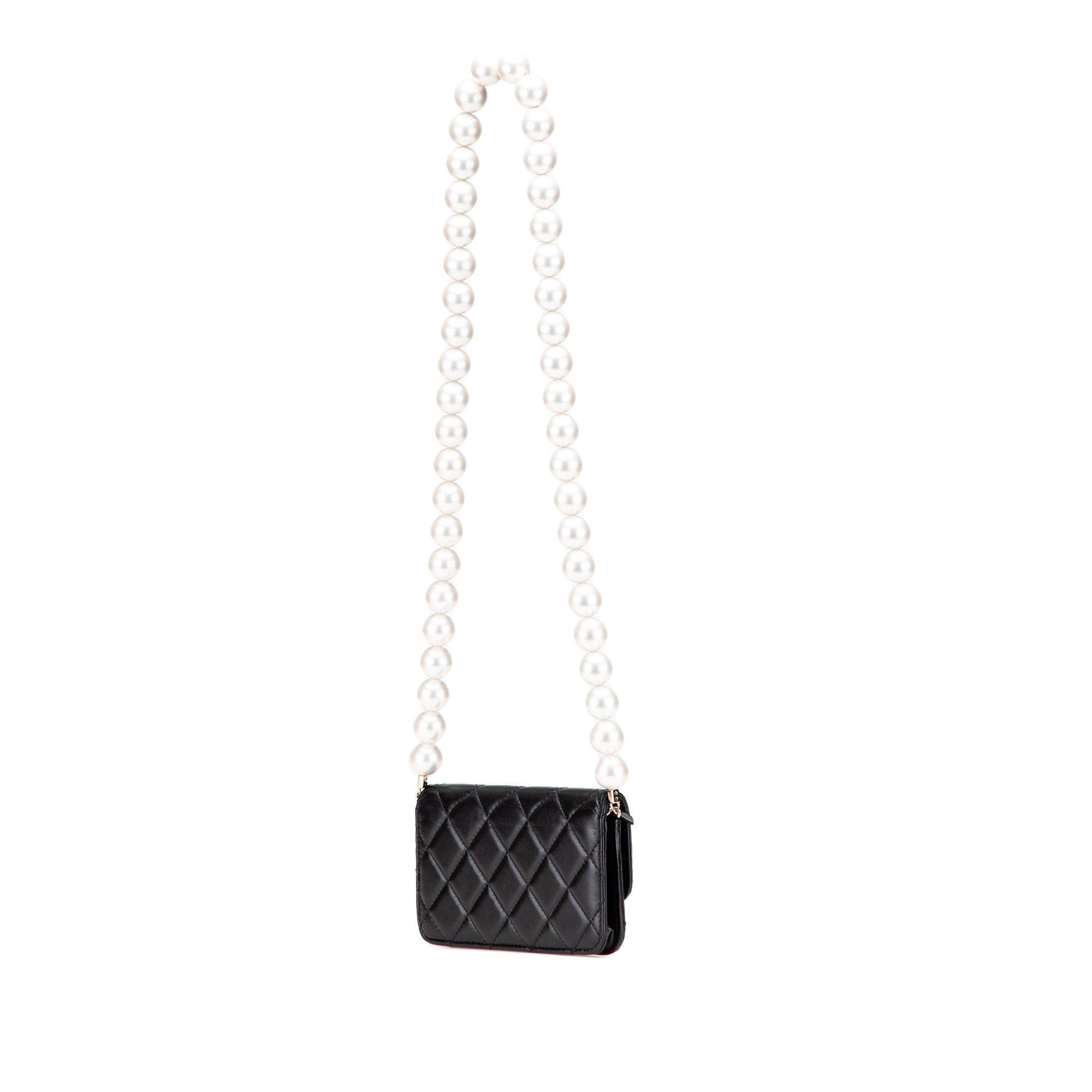 Chanel Quilted Calfskin Maxi Pearls Clutch With Chain - image 2