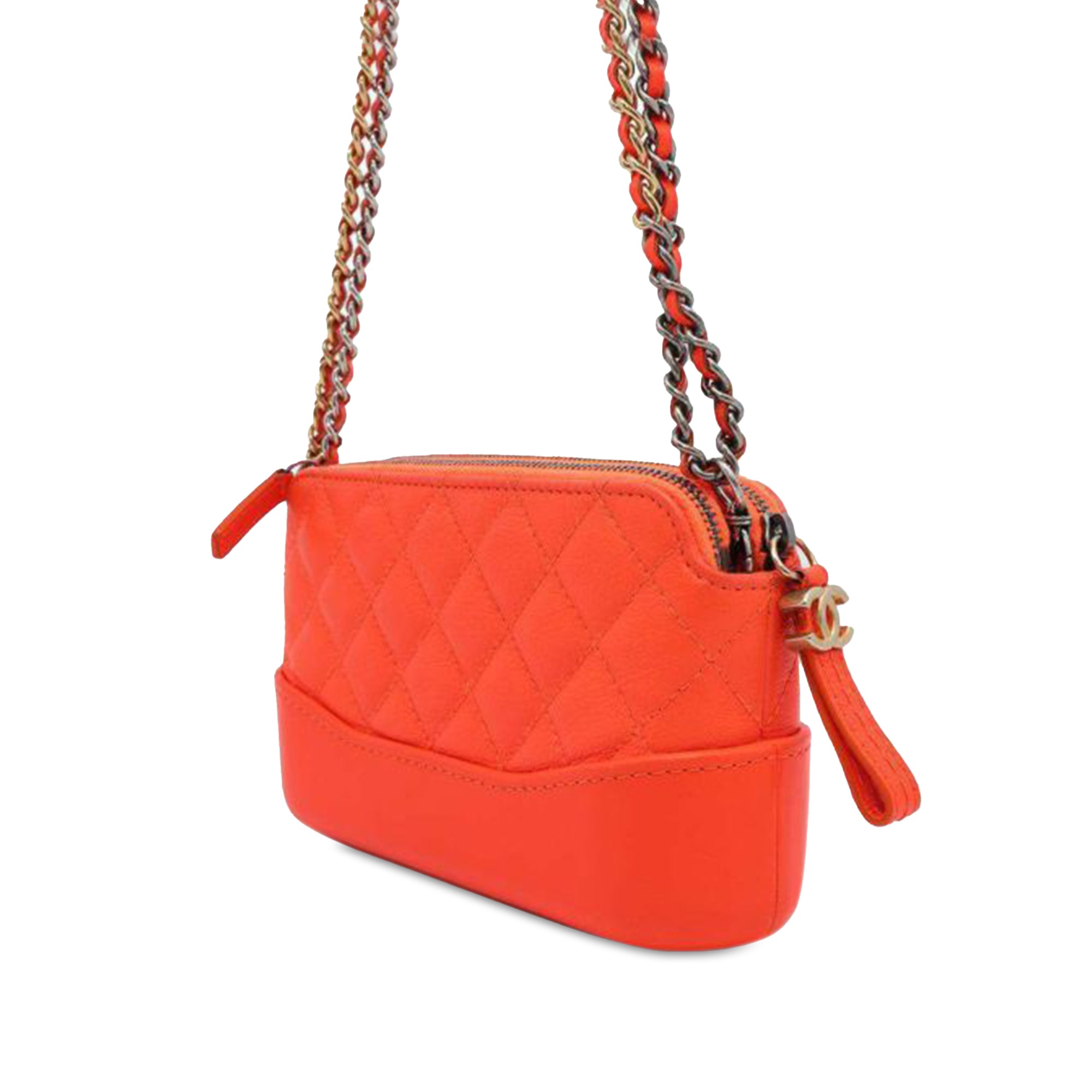 Chanel Quilted Calfskin Gabrielle Double Zip Clutch With Chain - image 2