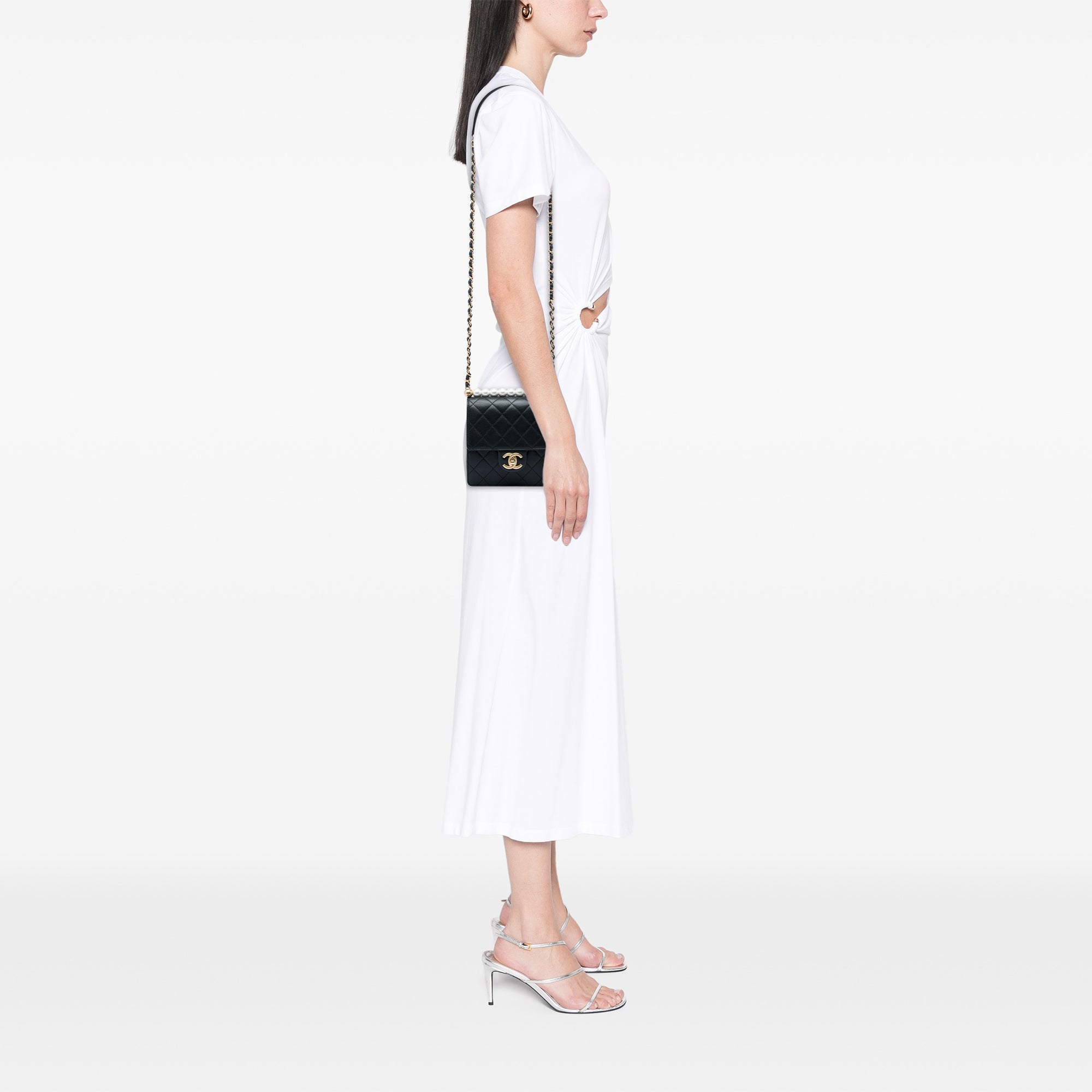 Chanel Small Quilted Goatskin Chic Pearls Flap - image 6