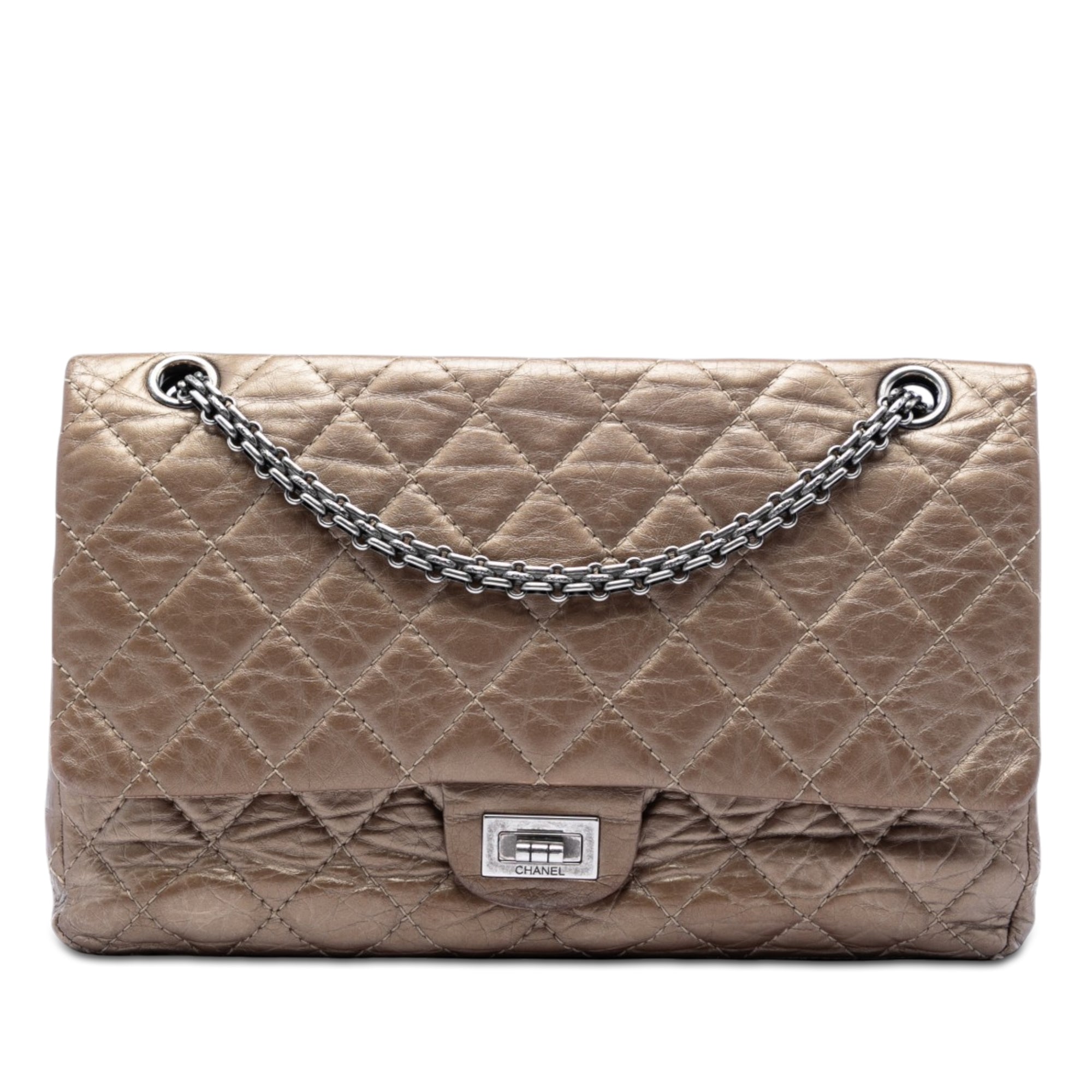 Chanel Quilted Metallic Aged Calfskin Reissue 2.55 Double Flap 226 - image 1