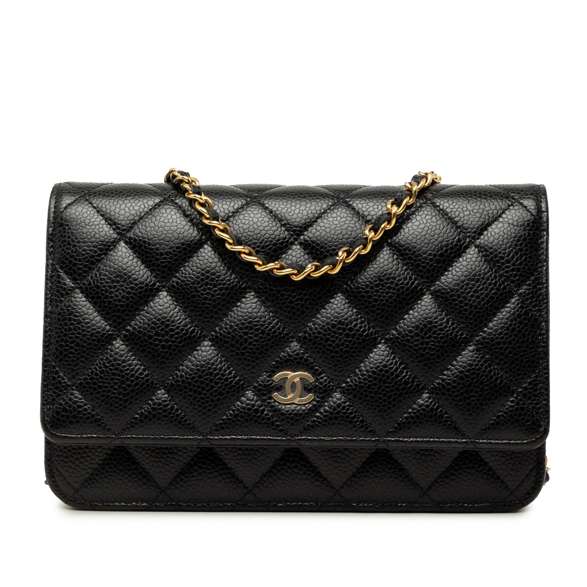 Chanel CC Quilted Caviar Wallet on Chain - image 1