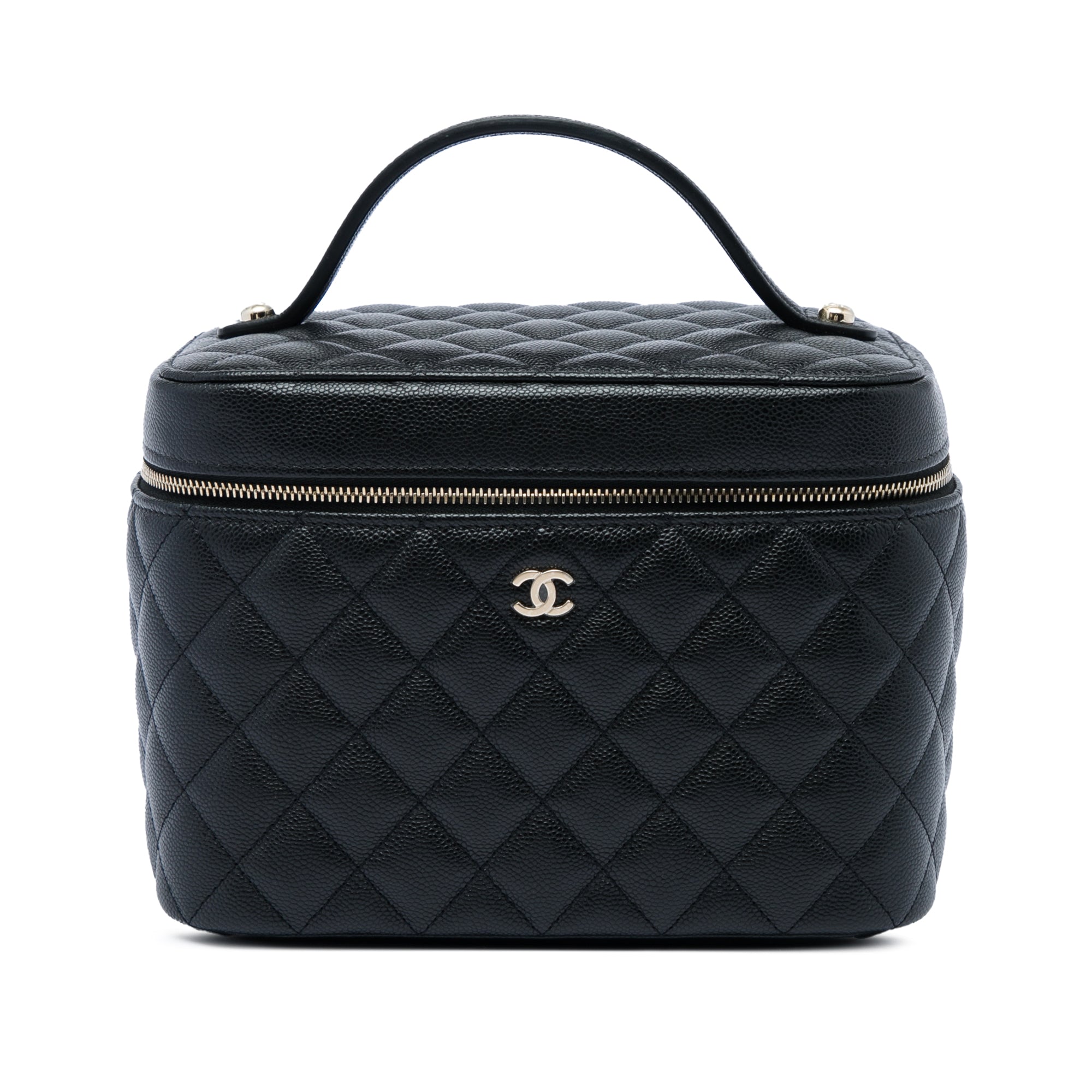 Chanel Medium CC Quilted Caviar Vanity Case - image 1