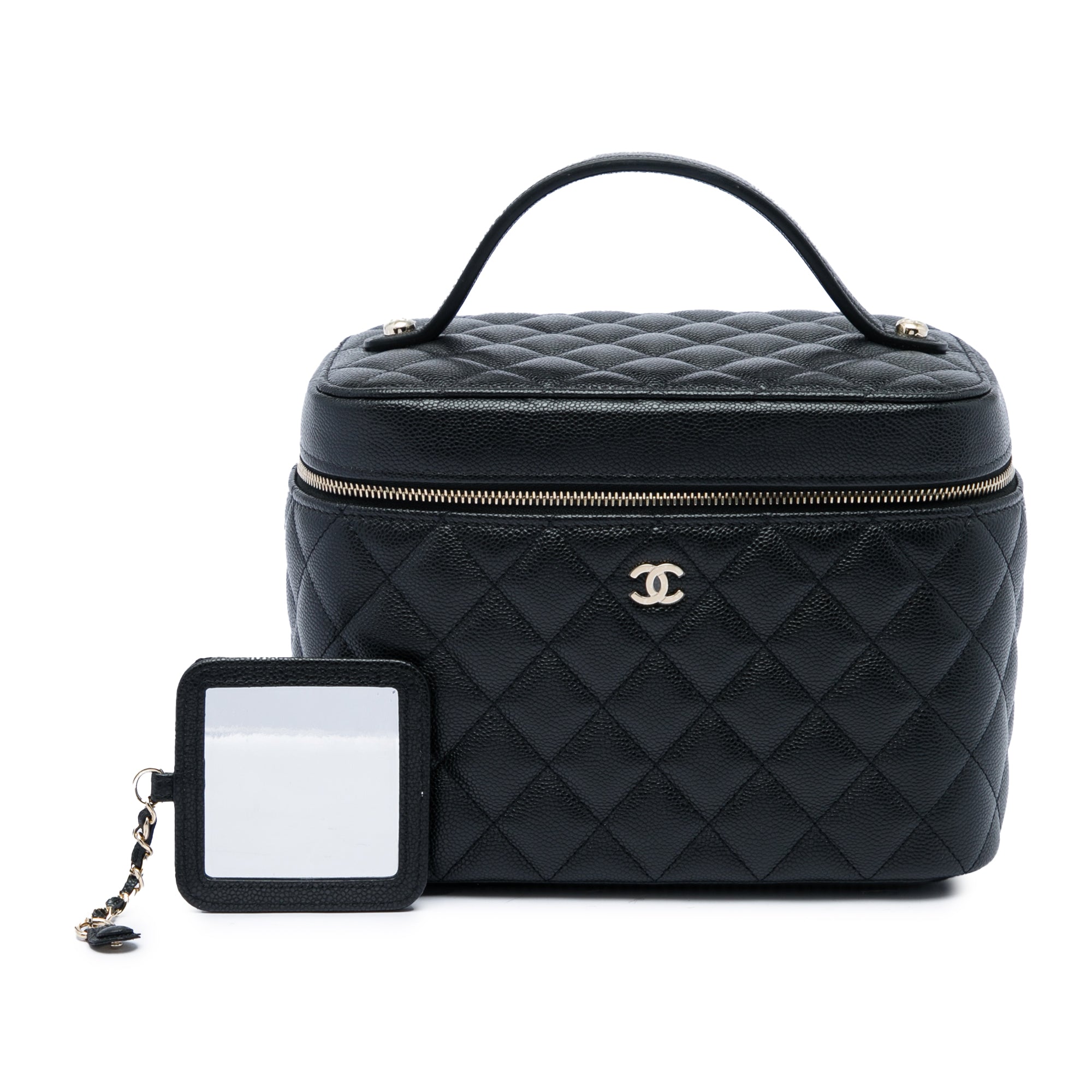 Chanel Medium CC Quilted Caviar Vanity Case - image 6