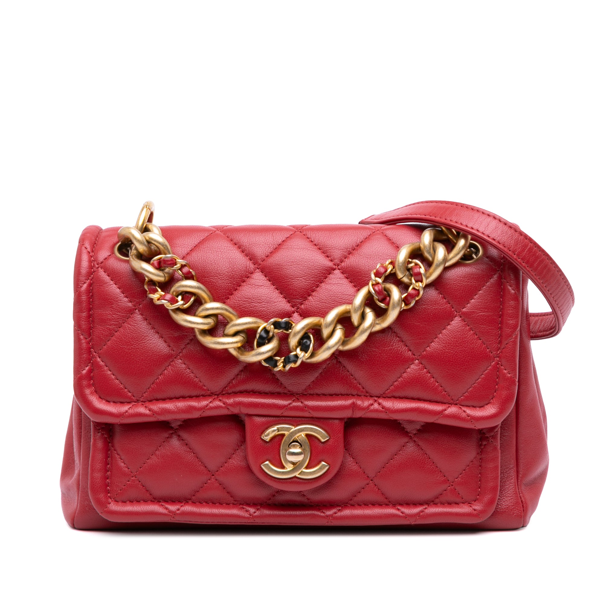 Chanel Small Quilted Lambskin Chain Link Flap - image 1