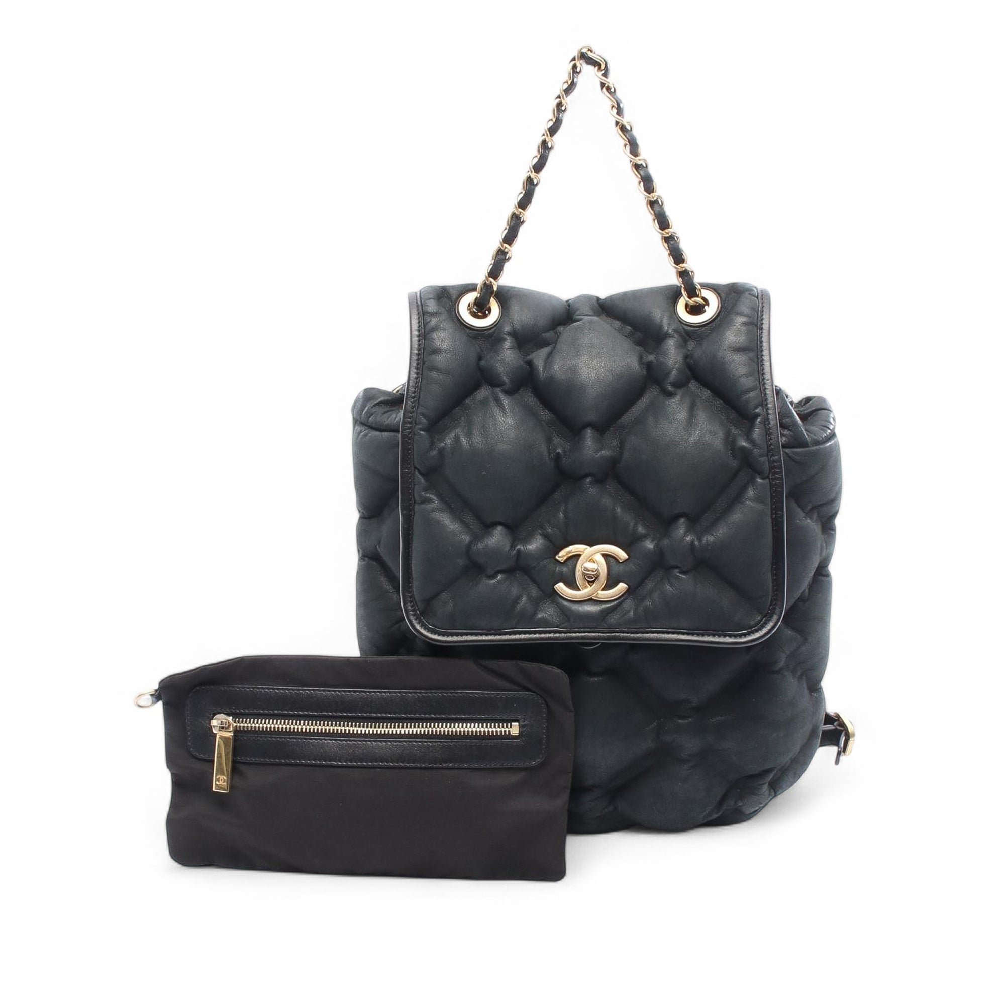 Chanel Quilted Iridescent Calfskin Chesterfield Backpack - image 1