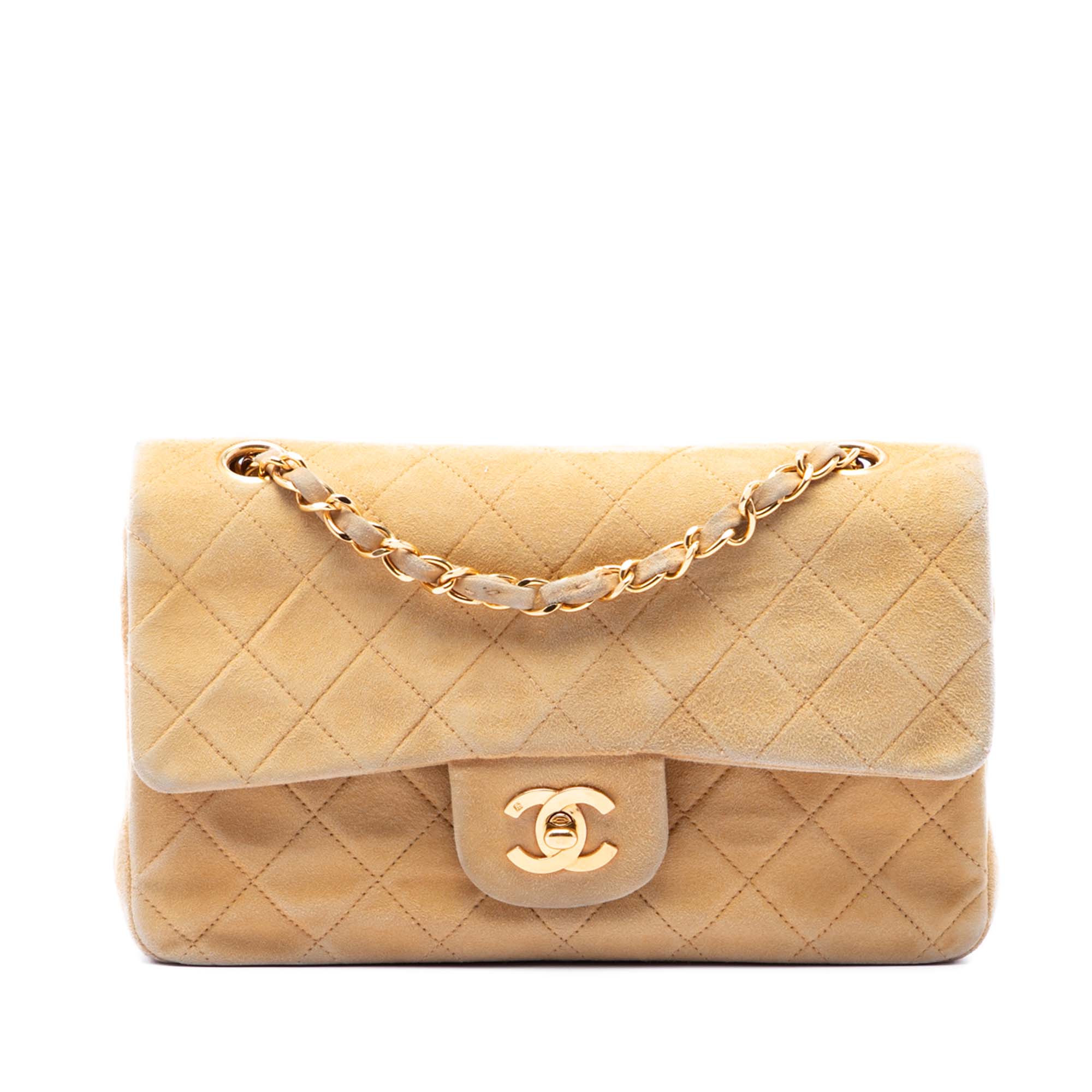 Chanel Small Classic Suede Double Flap - image 1