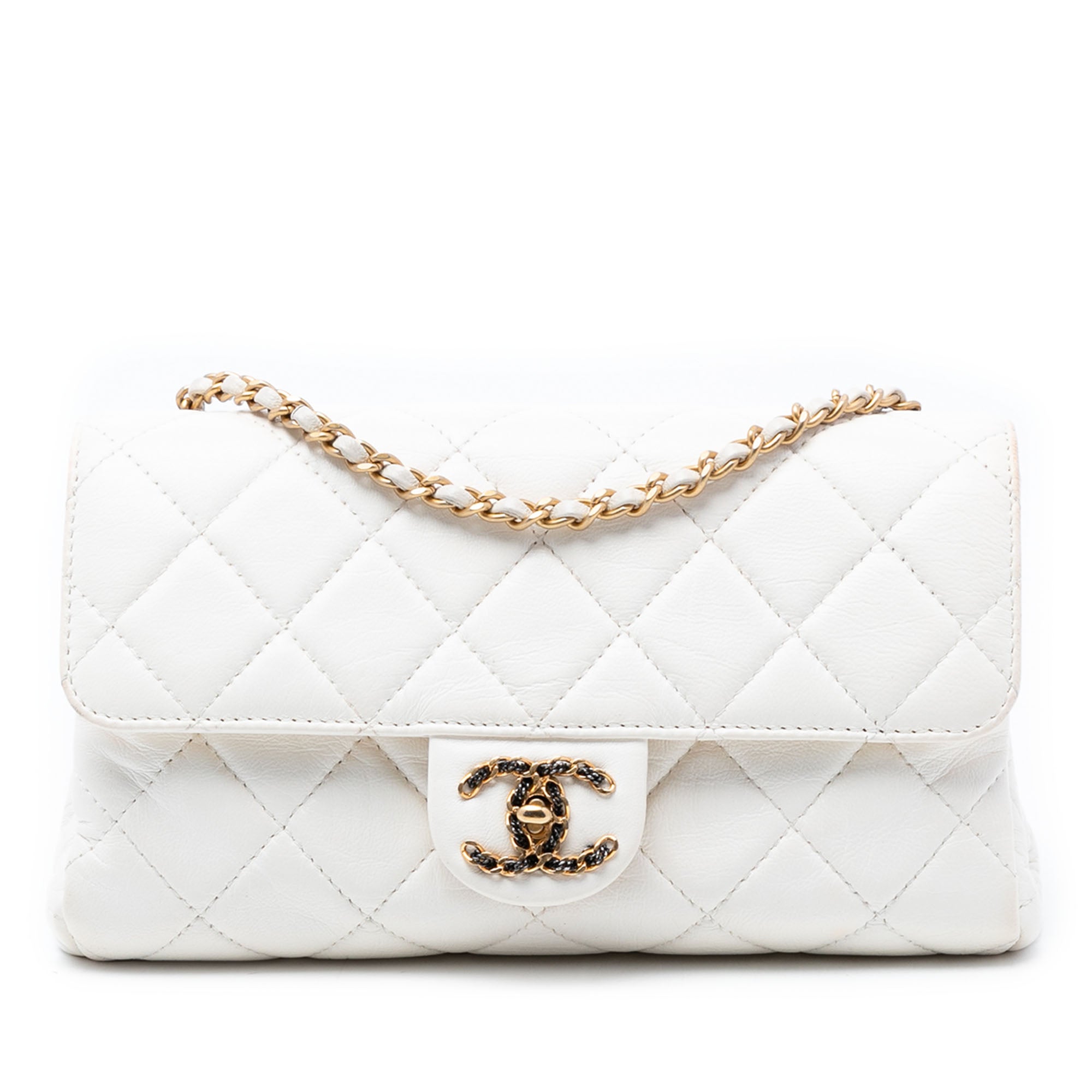 Chanel Small CC Quilted Aged Calfskin Accordion Flap - image 1