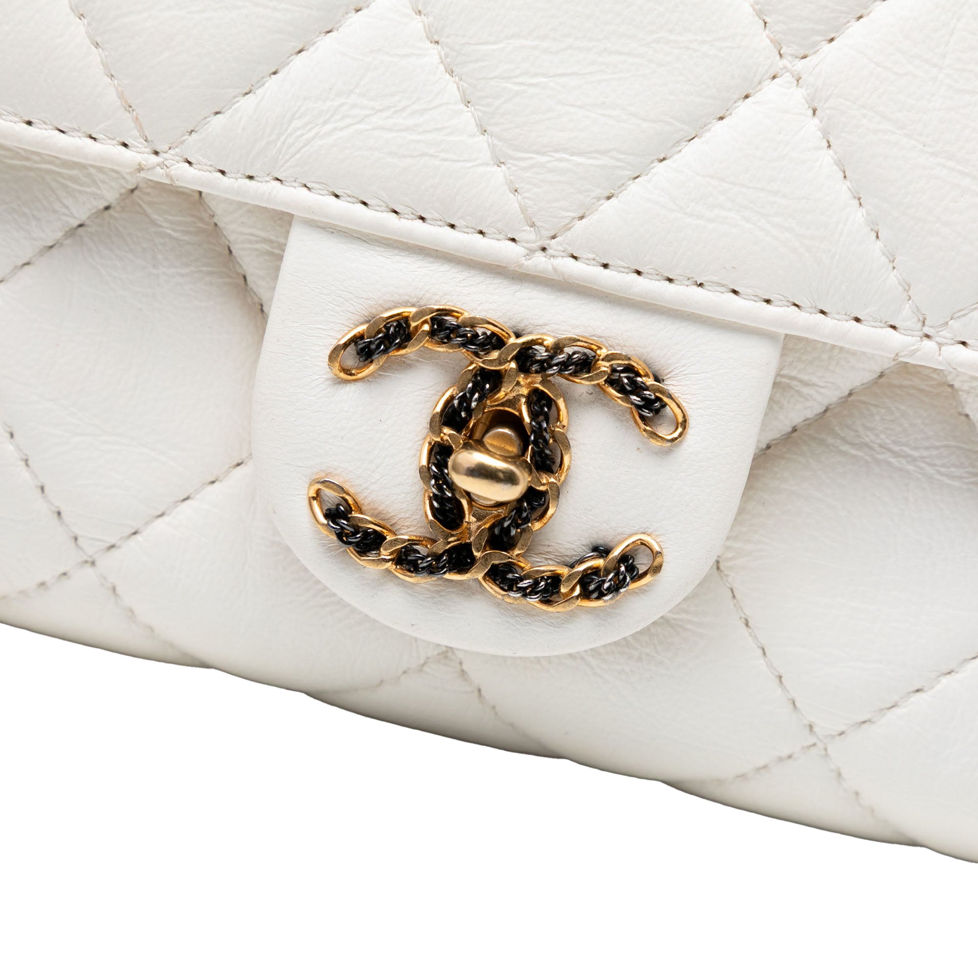 Chanel Small CC Quilted Aged Calfskin Accordion Flap - image 6