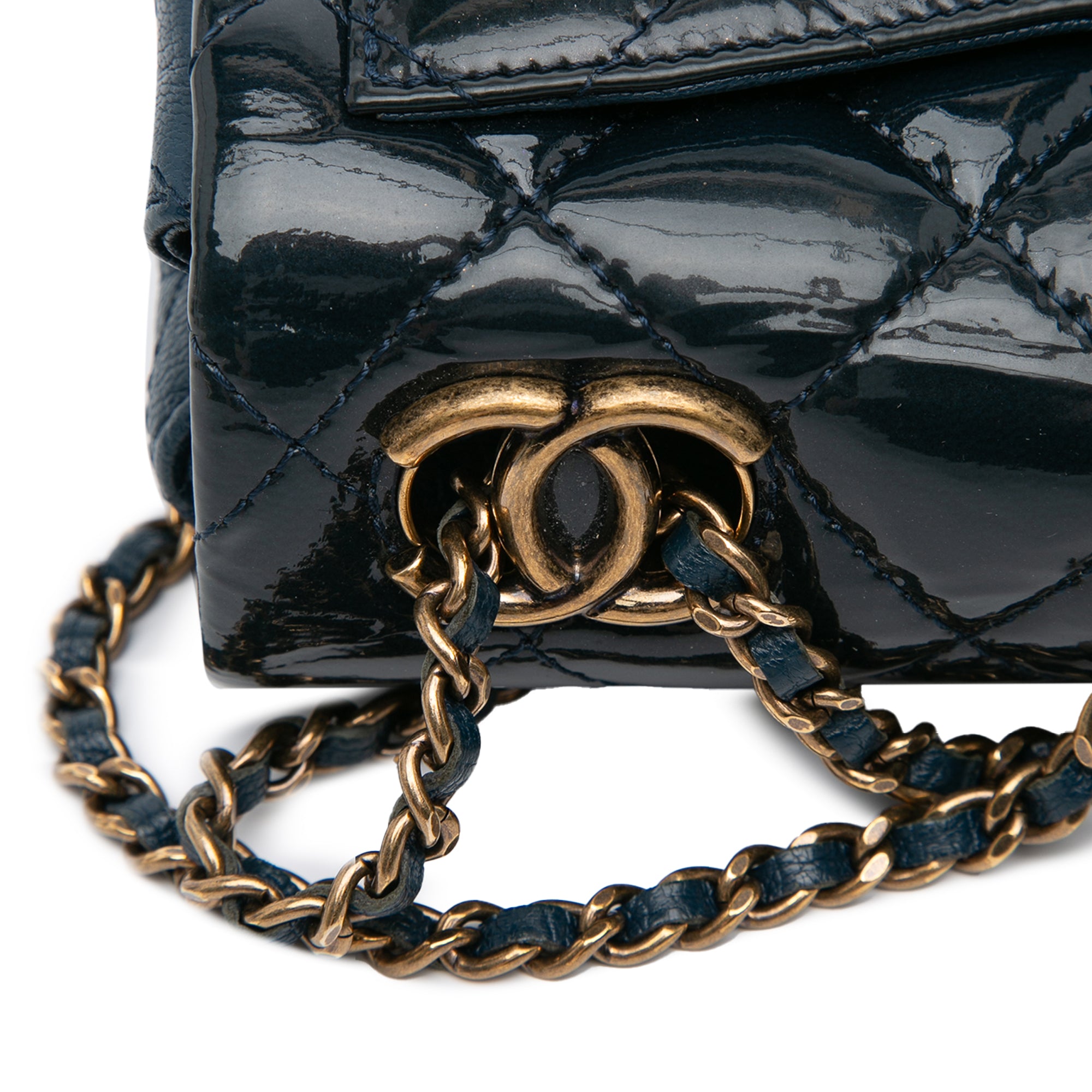 Chanel Paris-Salzburg Small Patent and Goatskin CC Eyelet Flap - image 8