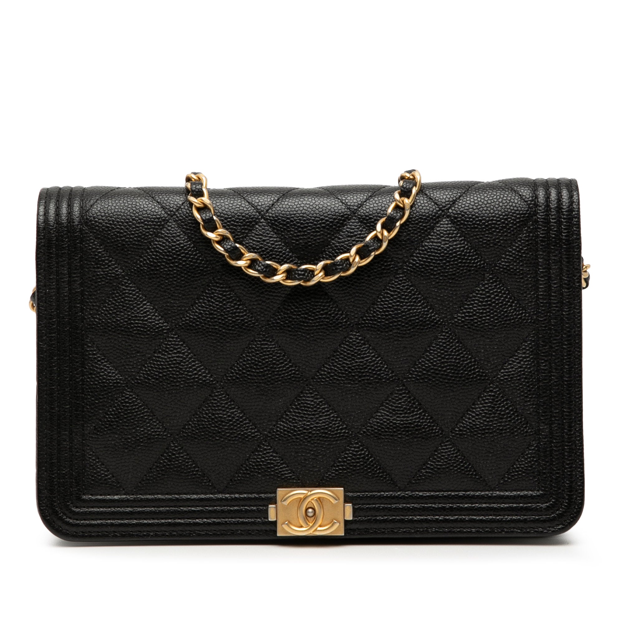 Chanel Quilted Caviar Boy Wallet on Chain - image 1