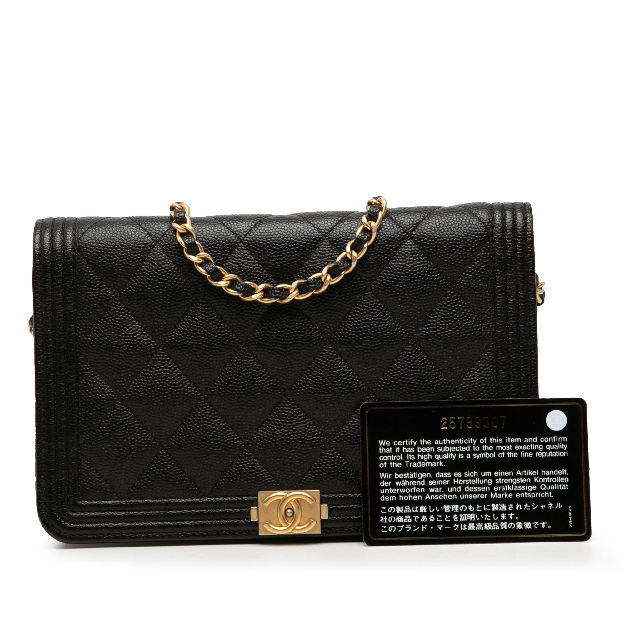 Chanel Quilted Caviar Boy Wallet on Chain - image 8
